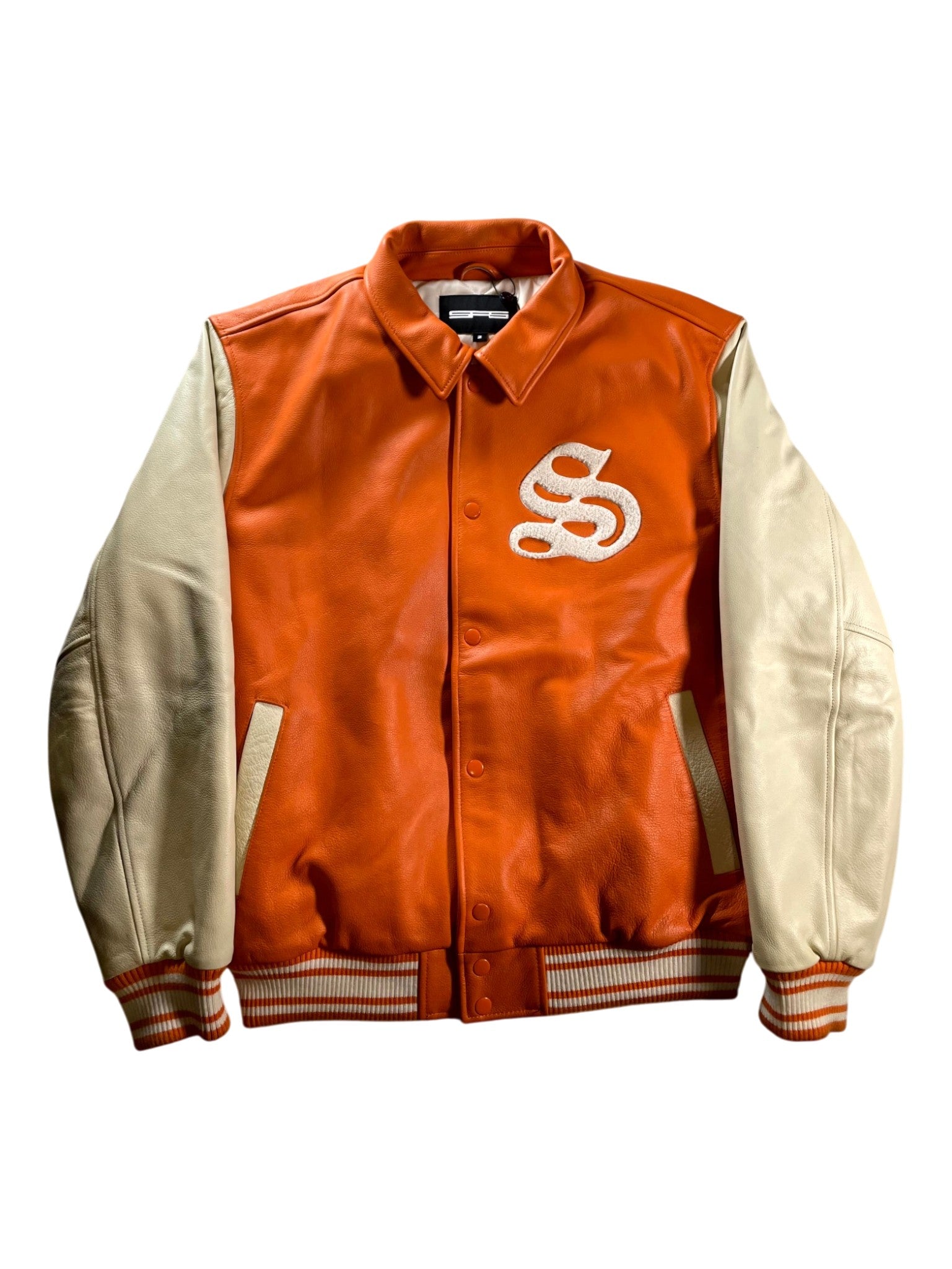 Sp5der "Varsity" Orange & Cream Jacket