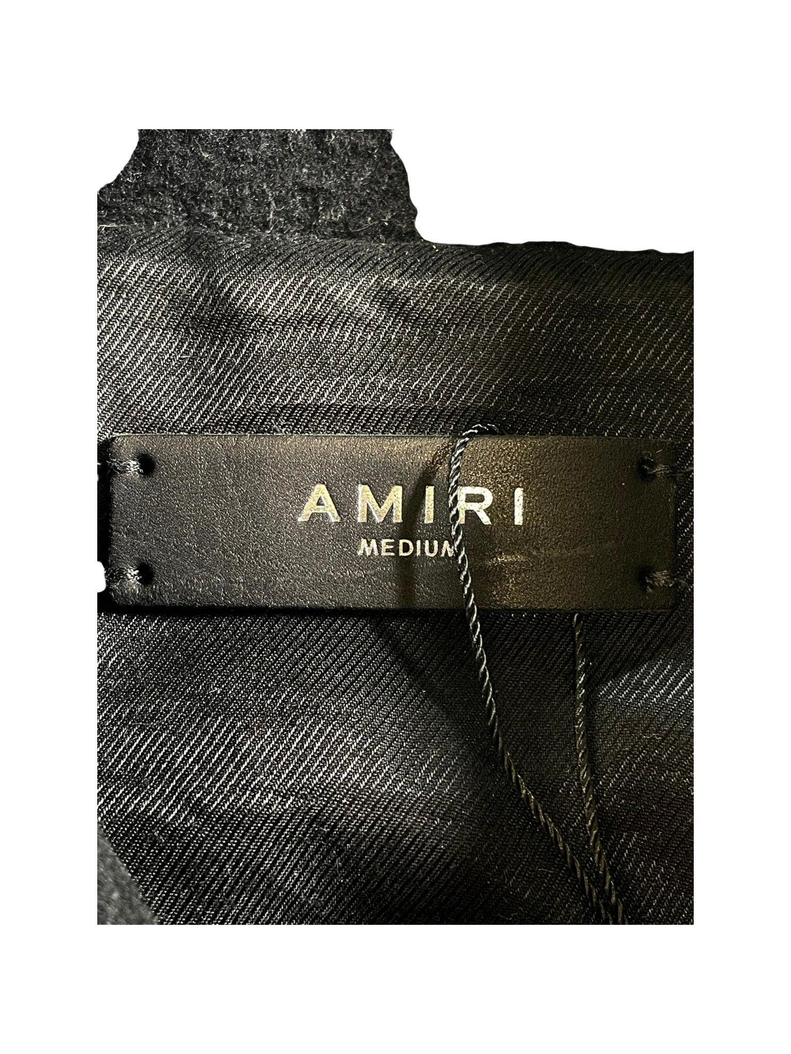 Amiri Leather "Varsity" Black & Cream Jacket