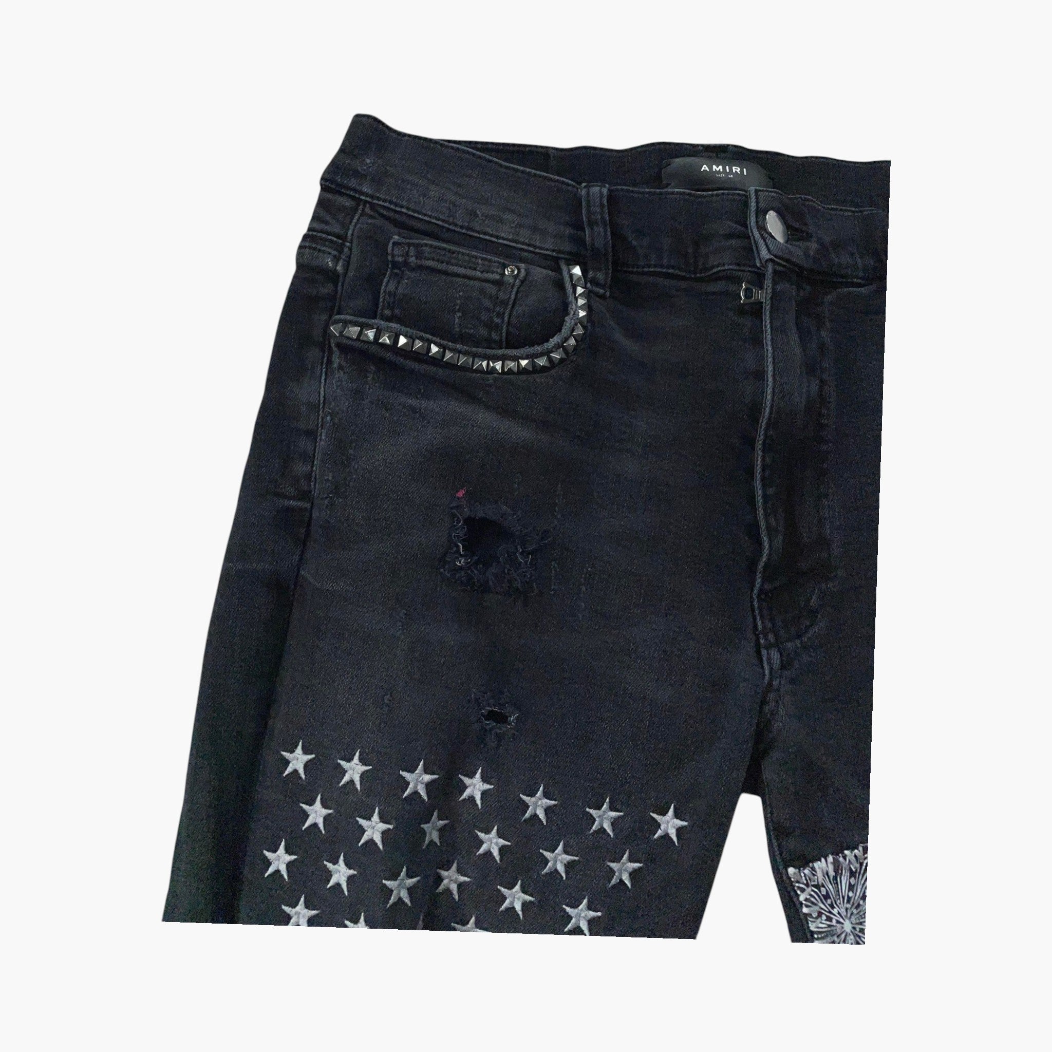 Amiri Art Patchwork Black Wash Jeans