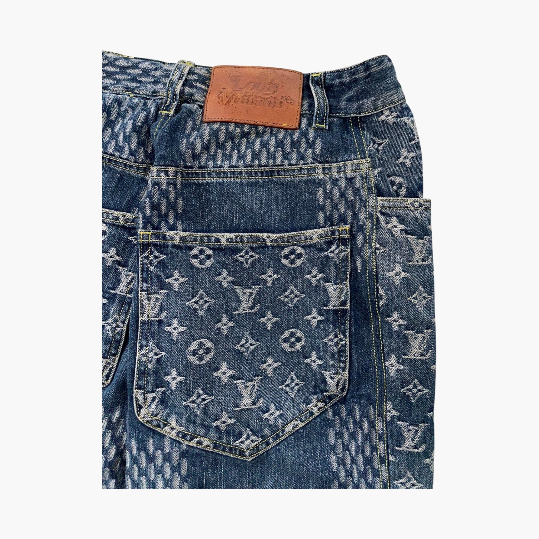 Louis Vuitton Nigo Damier Wave Light Wash Denim Jeans