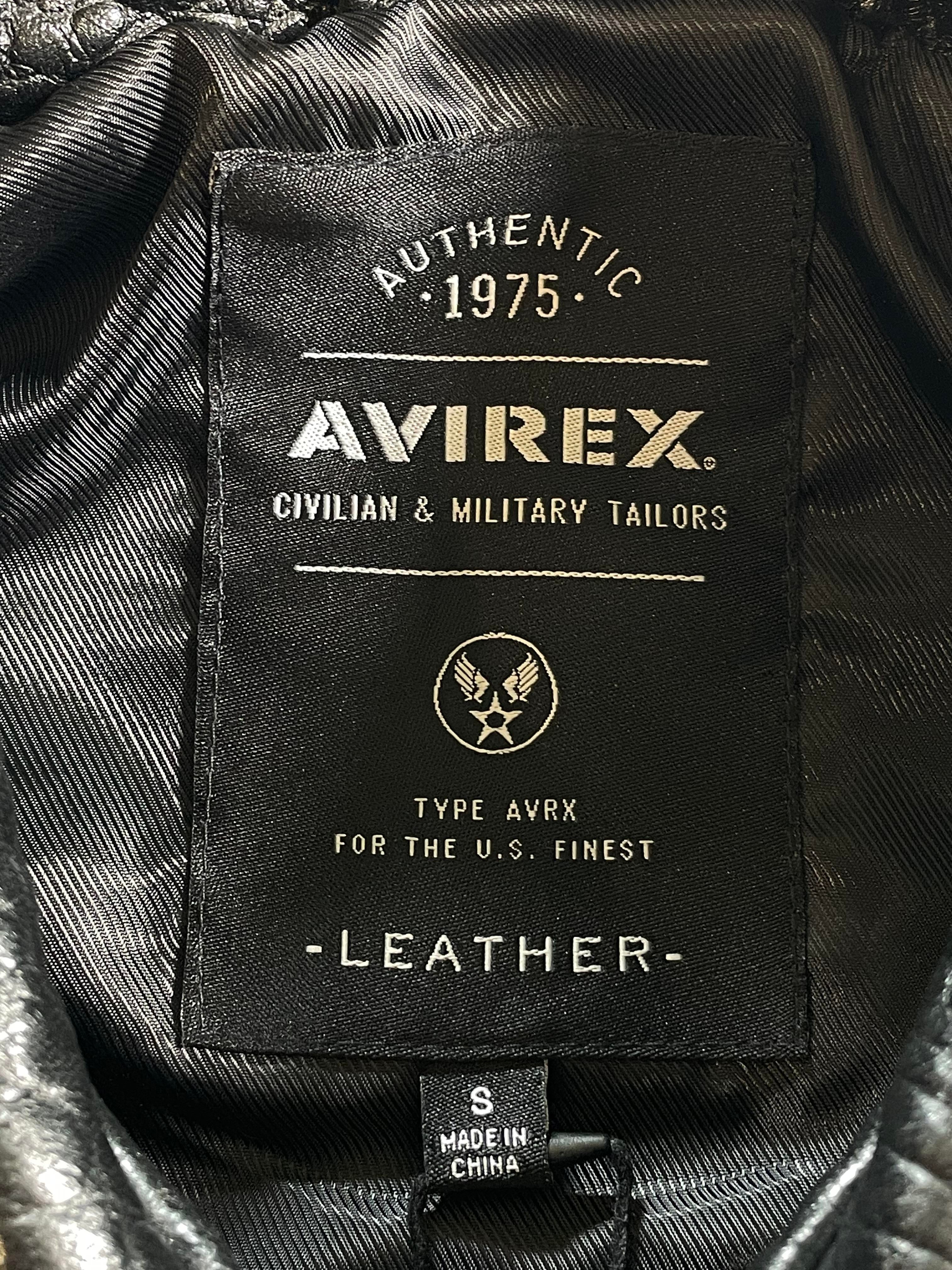 Avirex Distressed Croc Icon Black Jacket