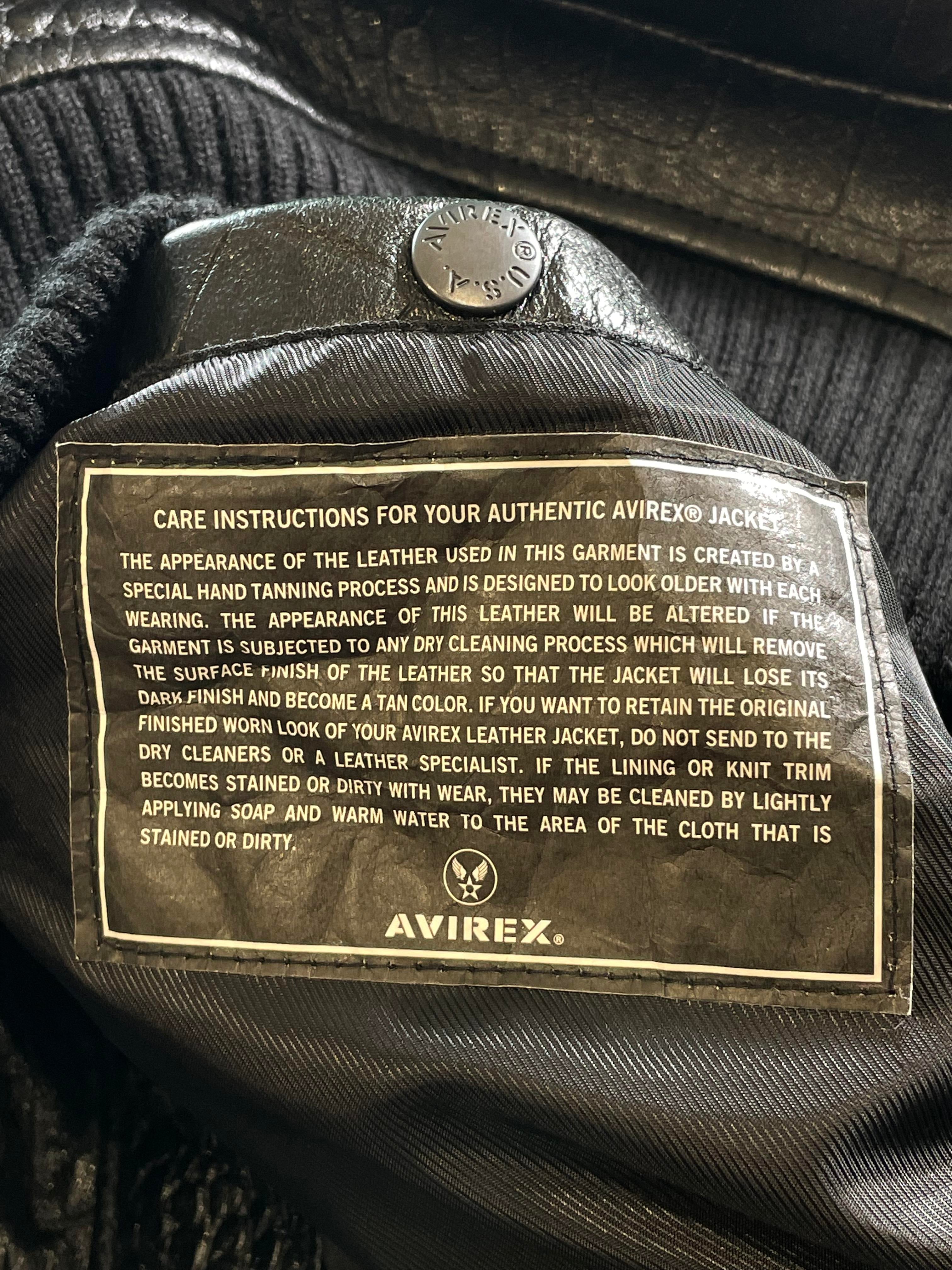 Avirex Distressed Croc Icon Black Jacket