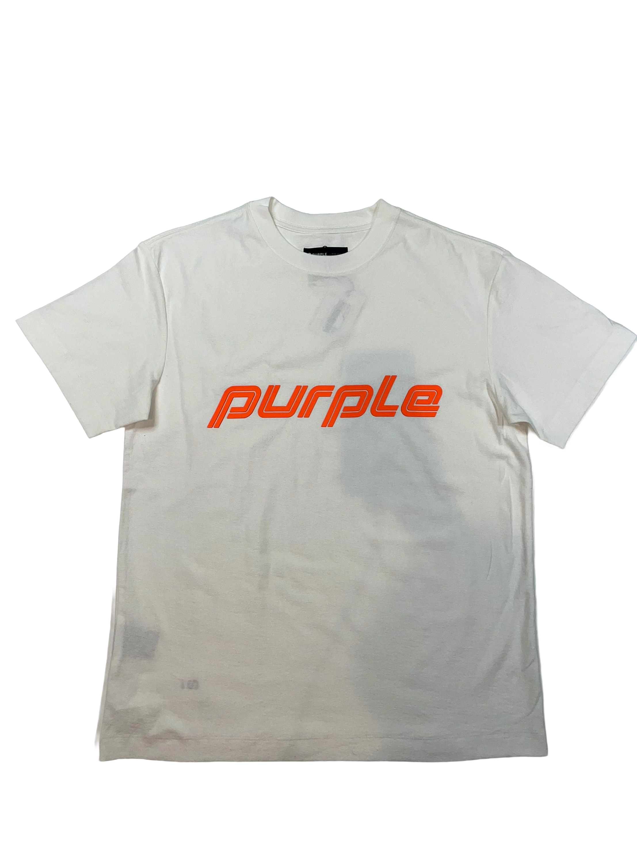 Purple Brand Logo White & Orange Tee