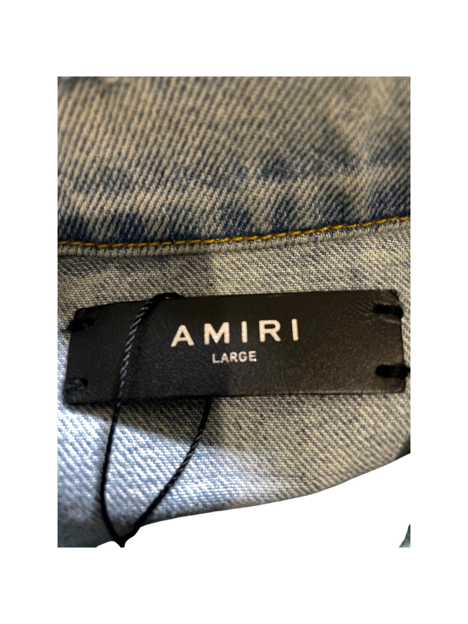 Amiri Splatter Stripe Light Wash & Neon Denim Jacket
