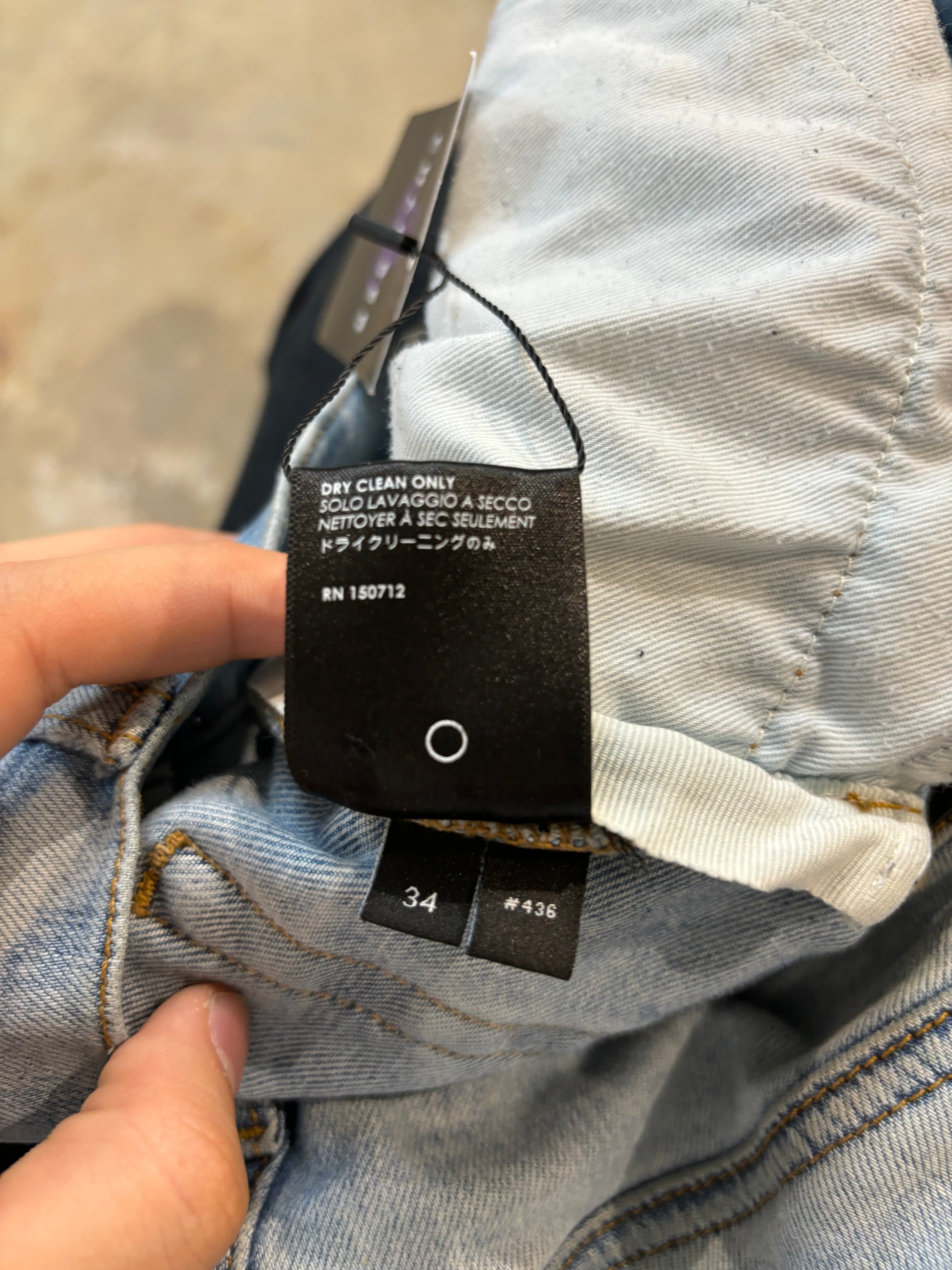 Amiri Jeans Light Wash Plain Thrasher Used 34