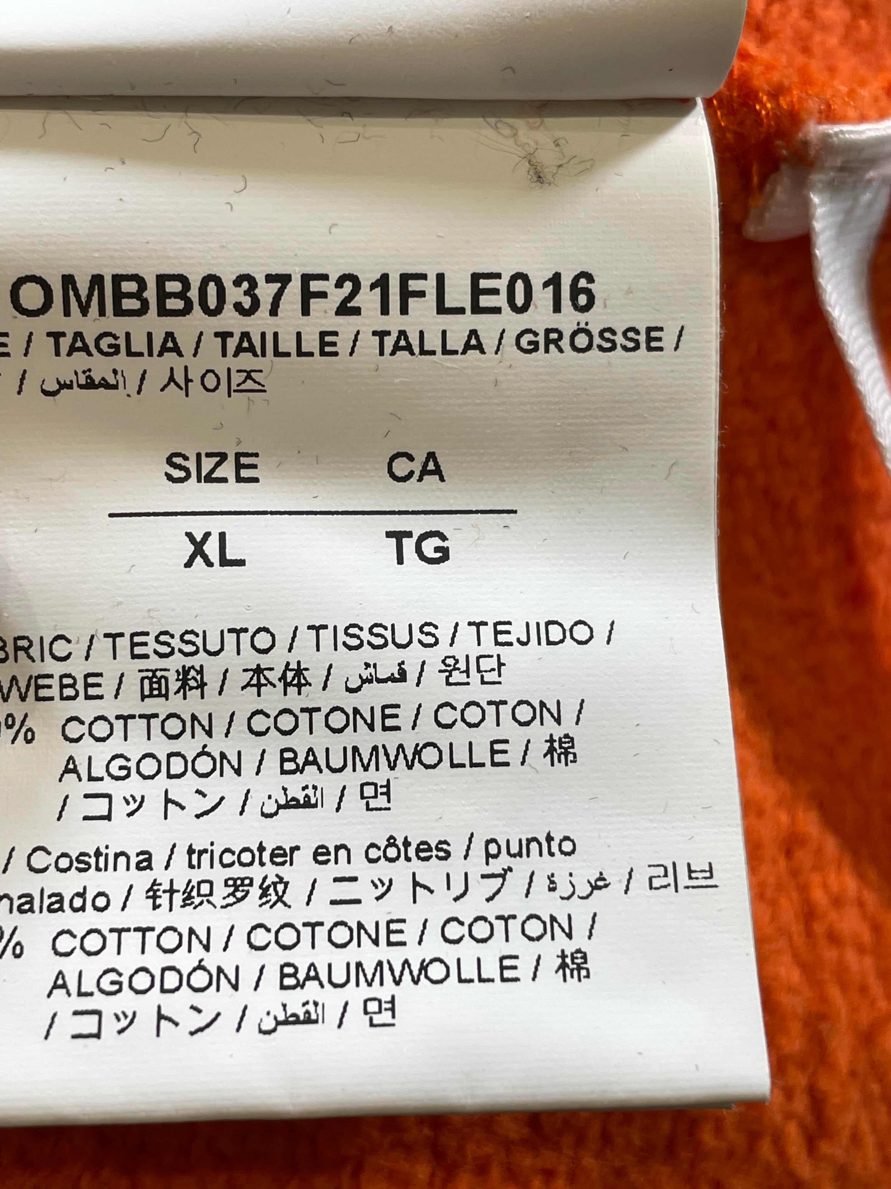 Off White Orange Black Painted Arrow Logo Hoodie