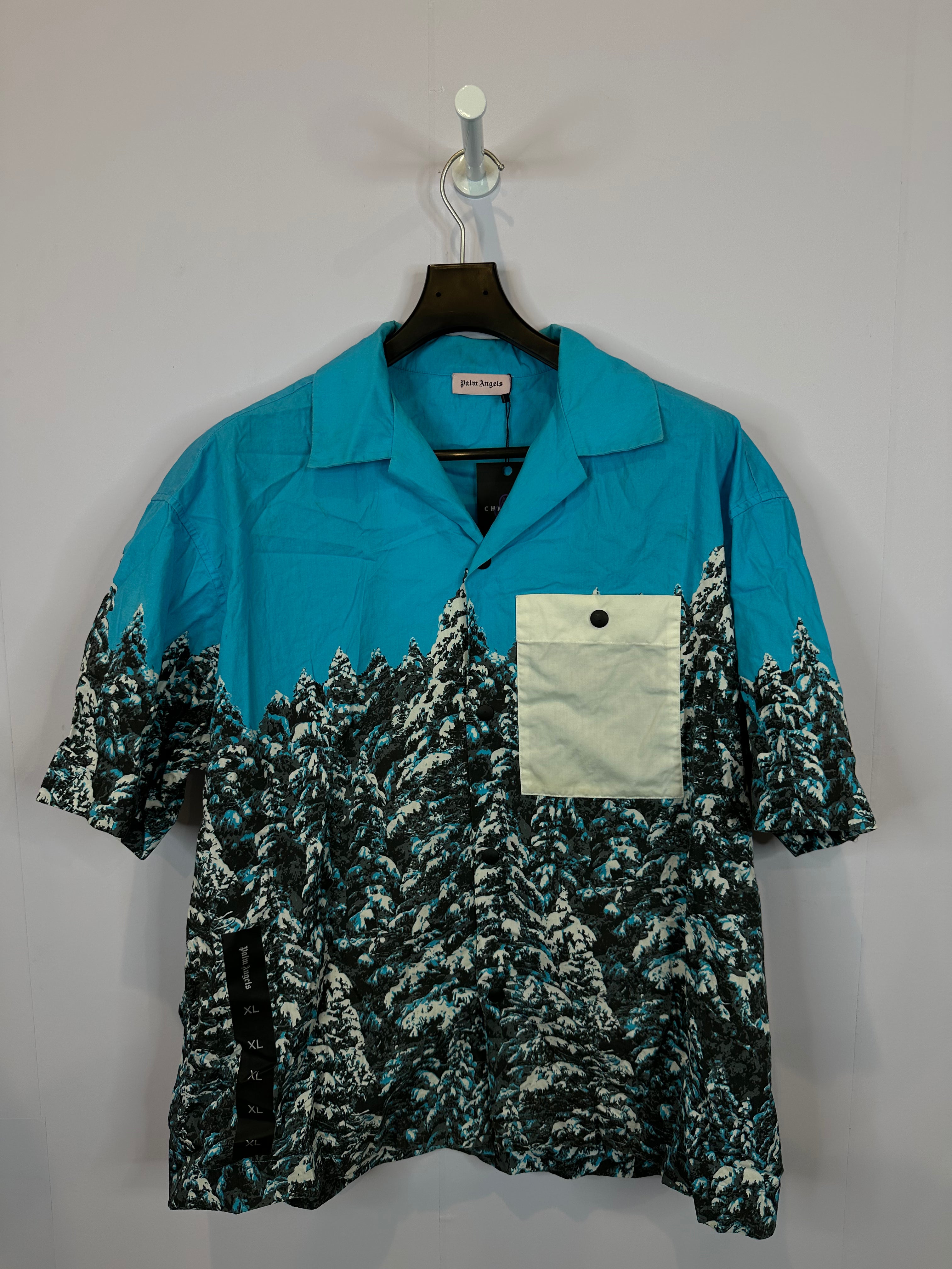 Palm Angels Blue Mountain Button Up Used 54 Large