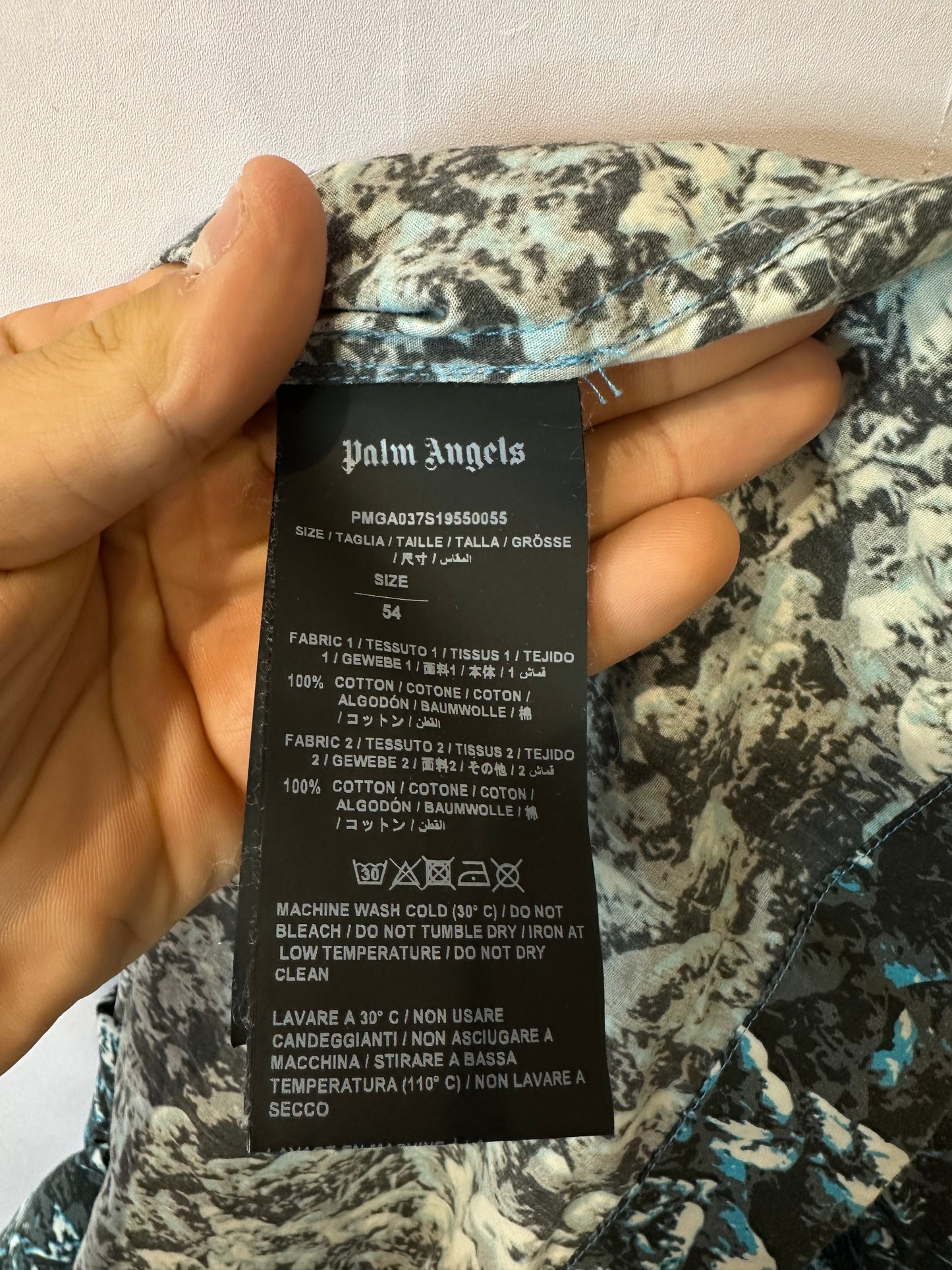 Palm Angels Blue Mountain Button Up Used 54 Large