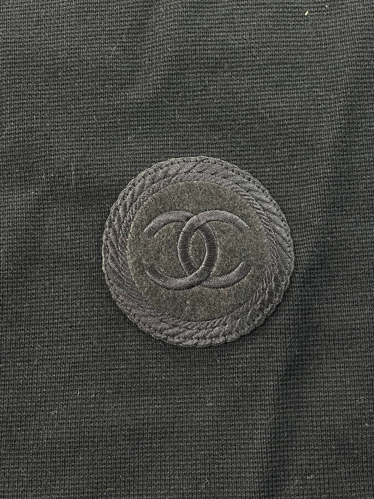 Chanel Uniform Black Zip Up Cardigan