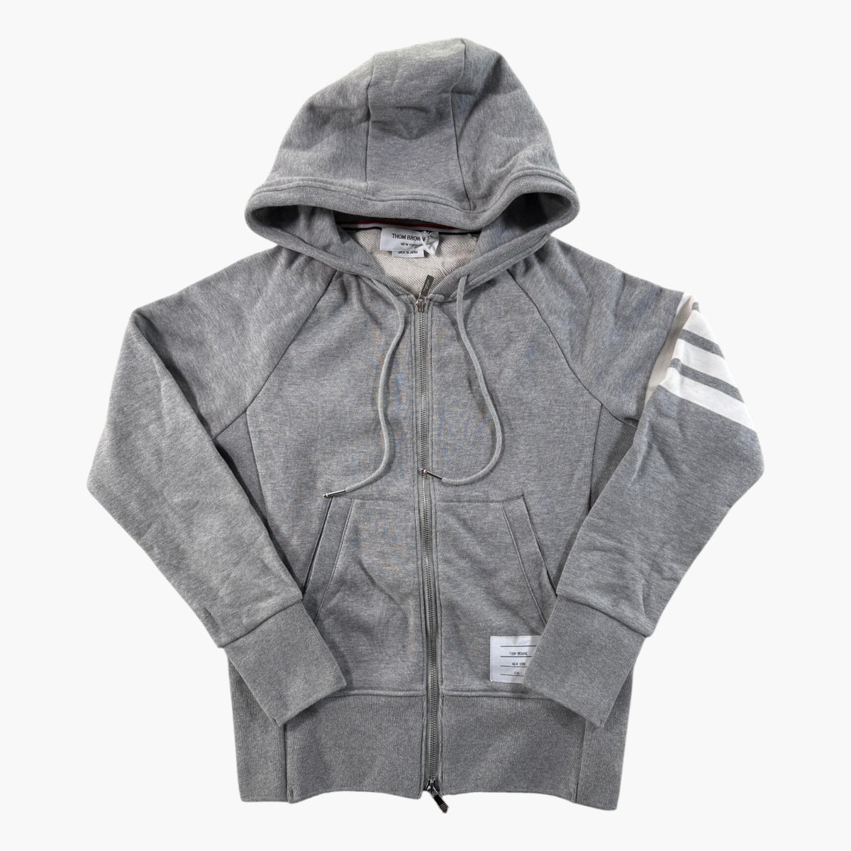 Thom Browne Grey & White Stripe Hoodie