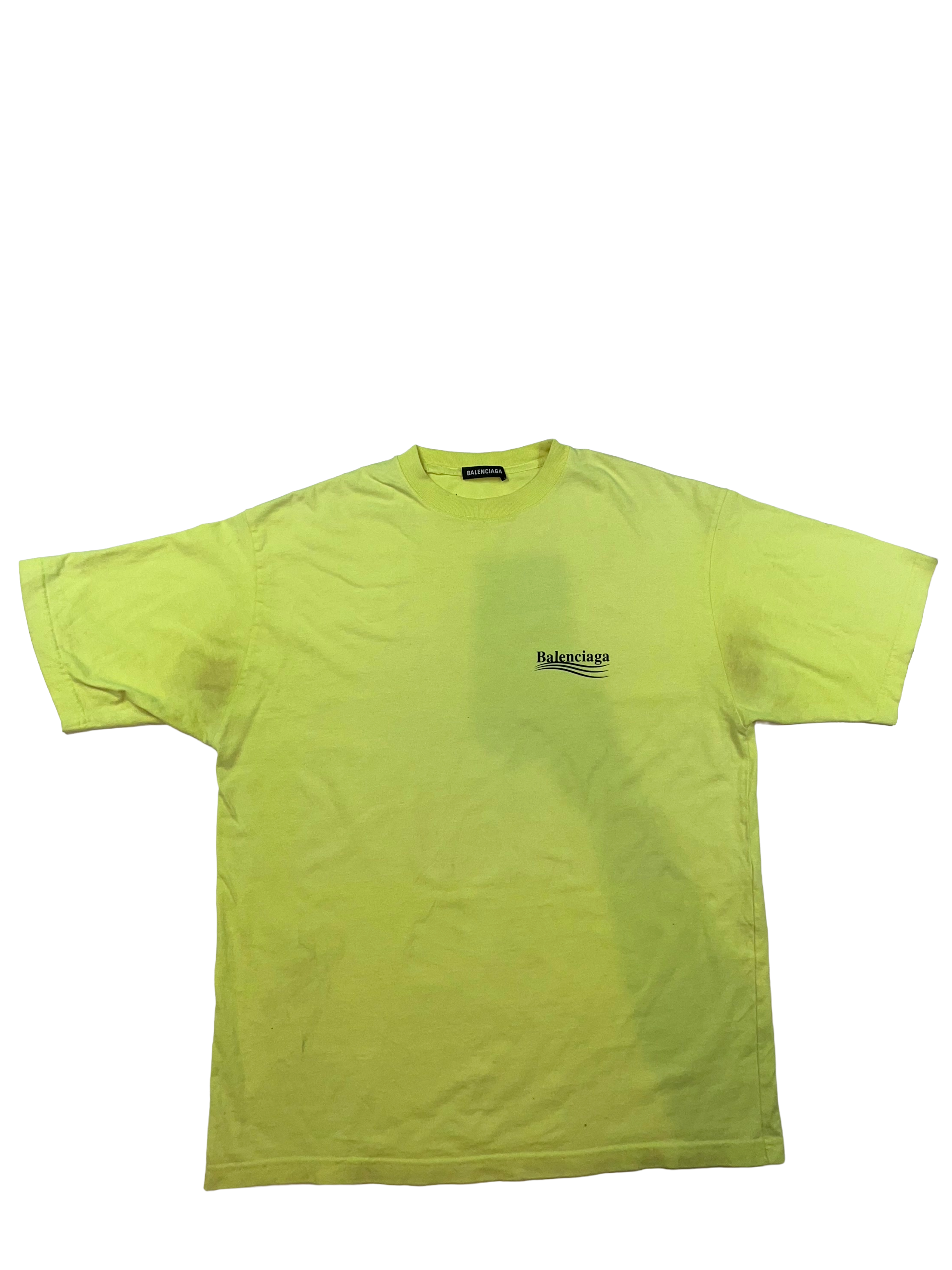 Balenciaga Classic Campaign Logo Lime Tee