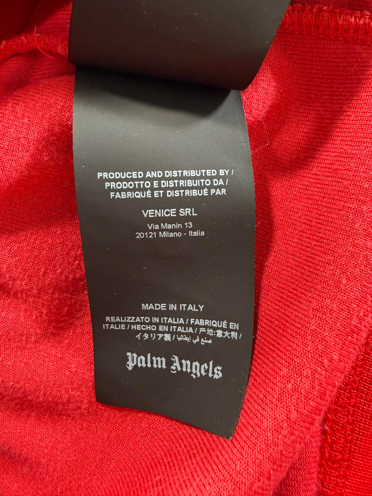 Palm Angels Velour Red & Tan Hoodie