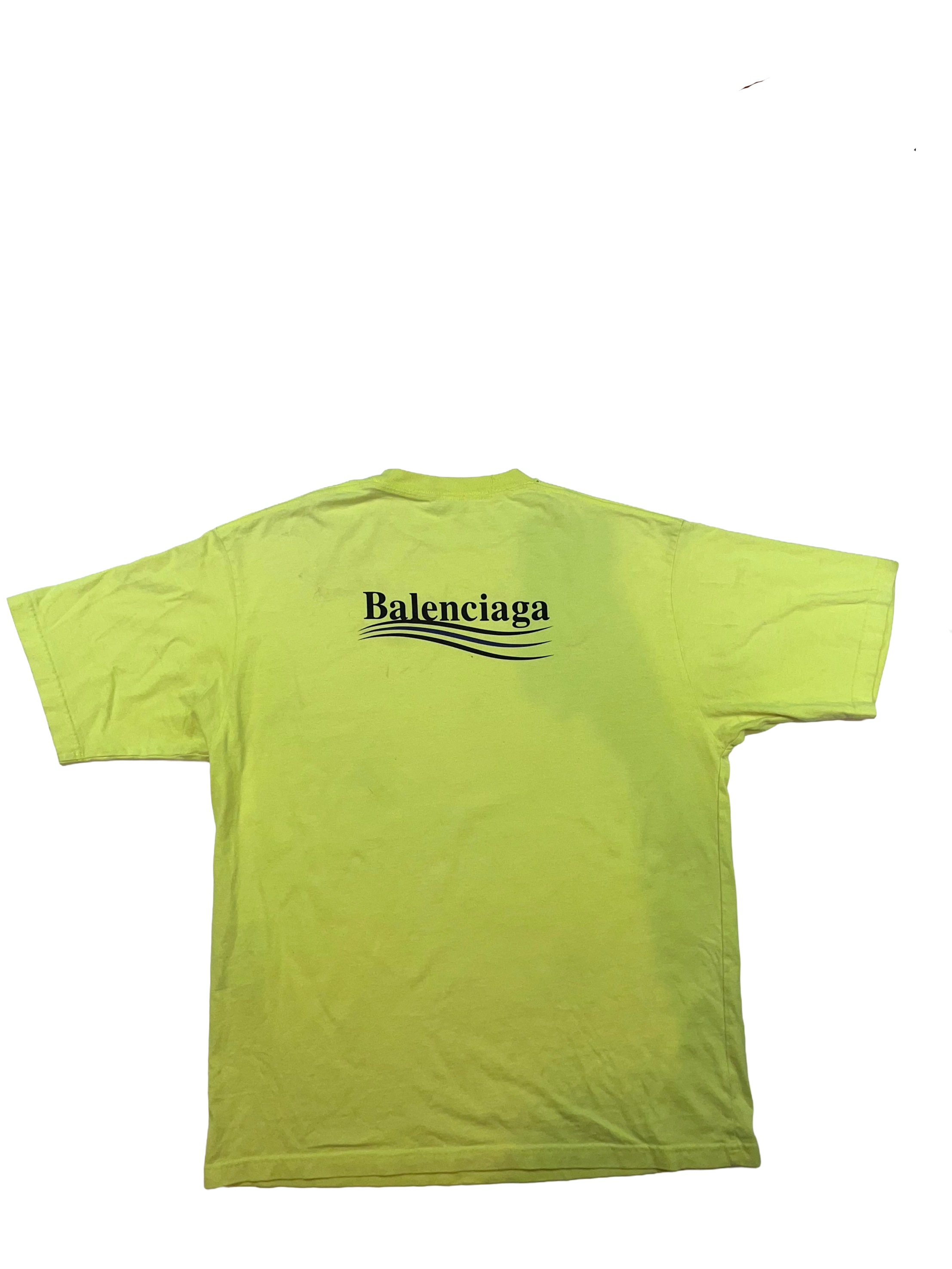 Balenciaga Classic Campaign Logo Lime Tee