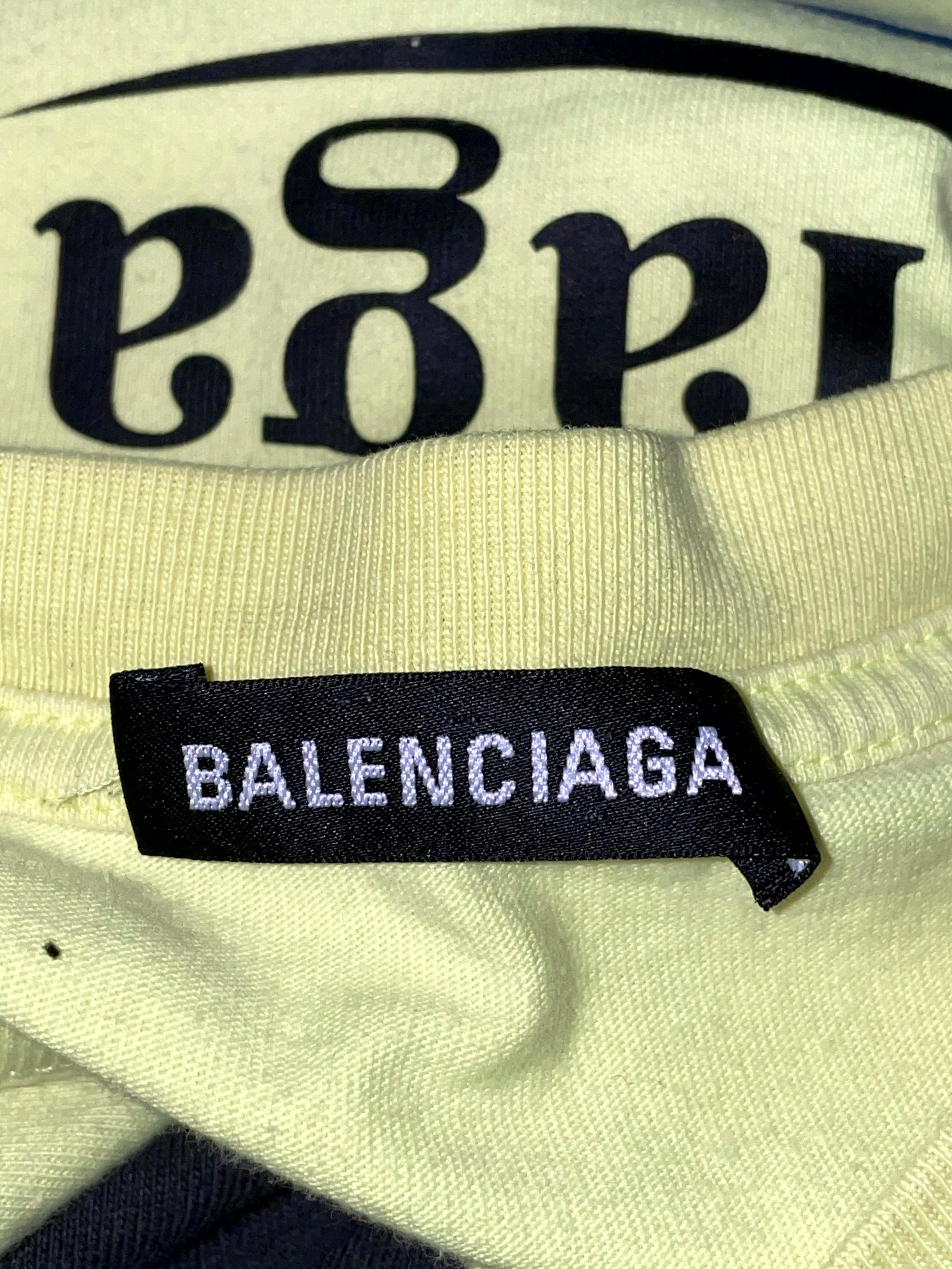 Balenciaga Classic Campaign Logo Lime Tee