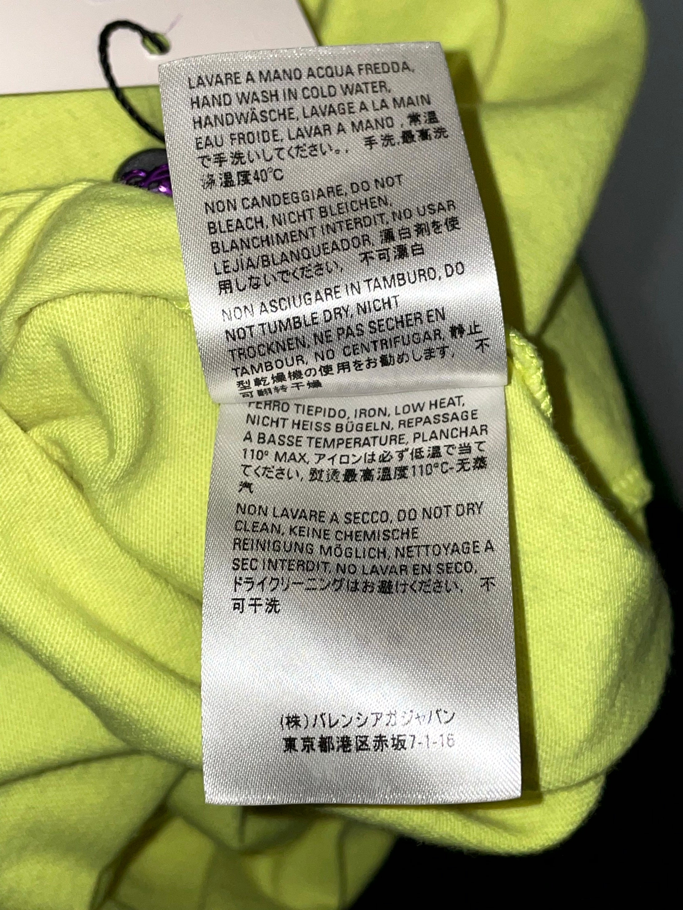 Balenciaga Classic Campaign Logo Lime Tee