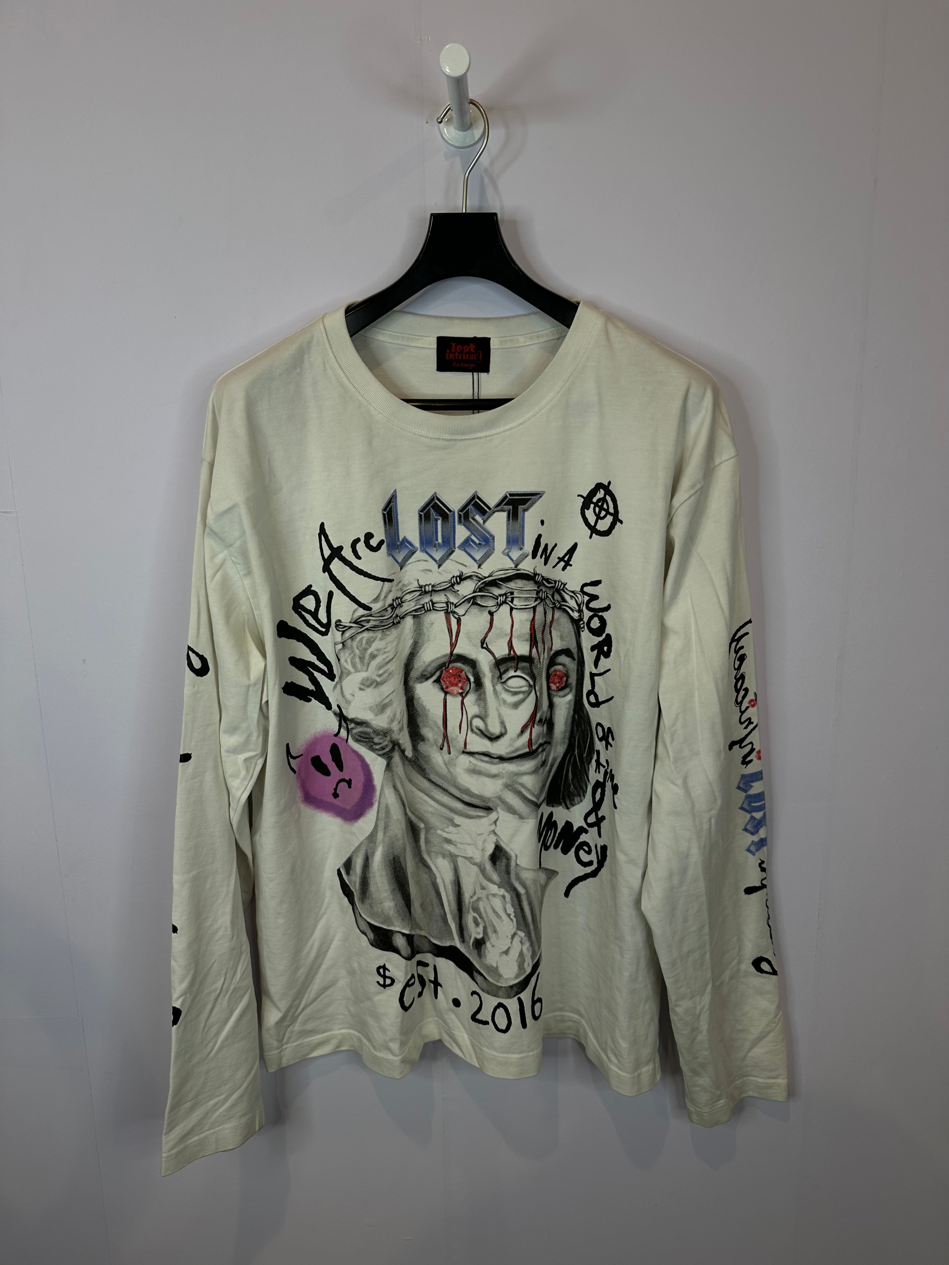 Lost Intricacy LS White Benjamin Franklin Used XXL