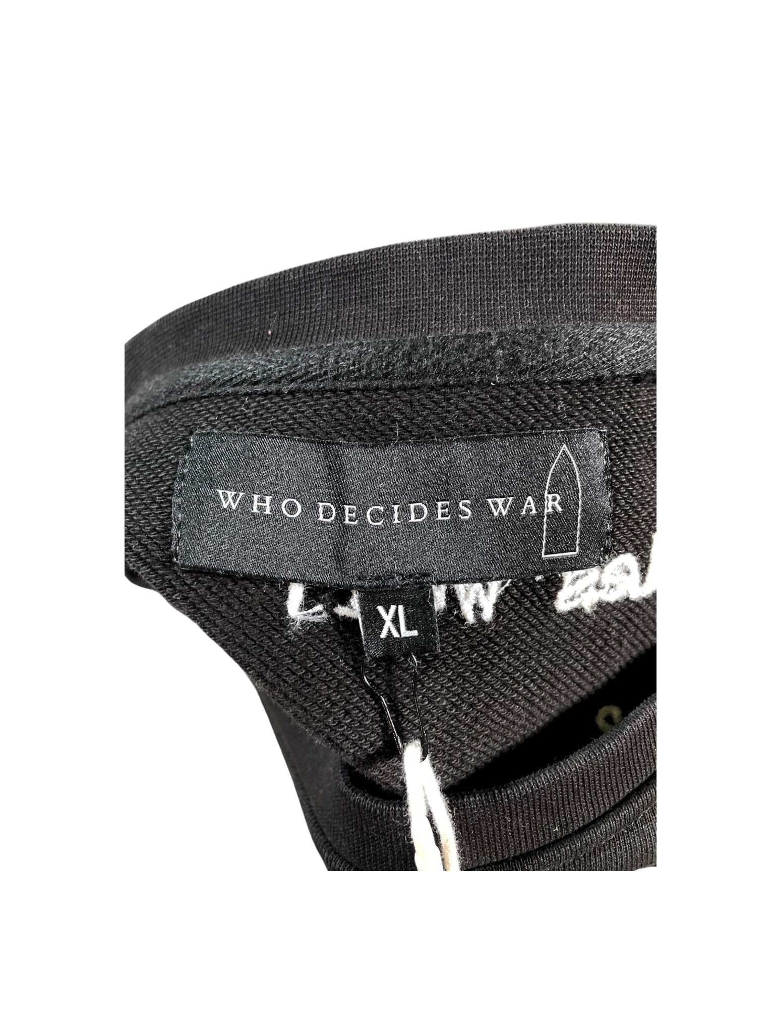 Who Decides War "Scripture Crewneck" Black Bleached Sweatshirt