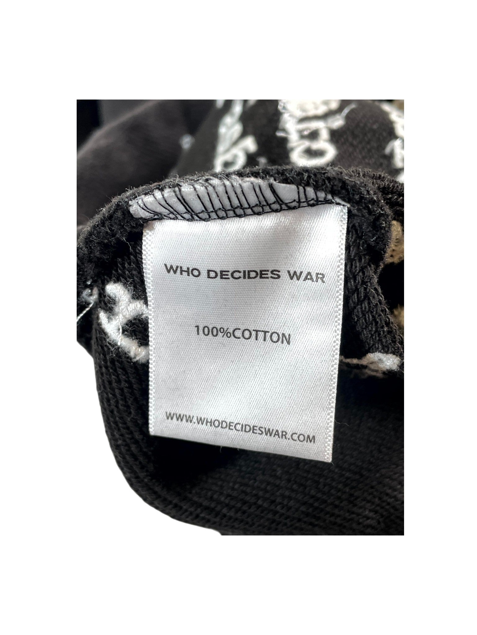 Who Decides War "Scripture Crewneck" Black Bleached Sweatshirt