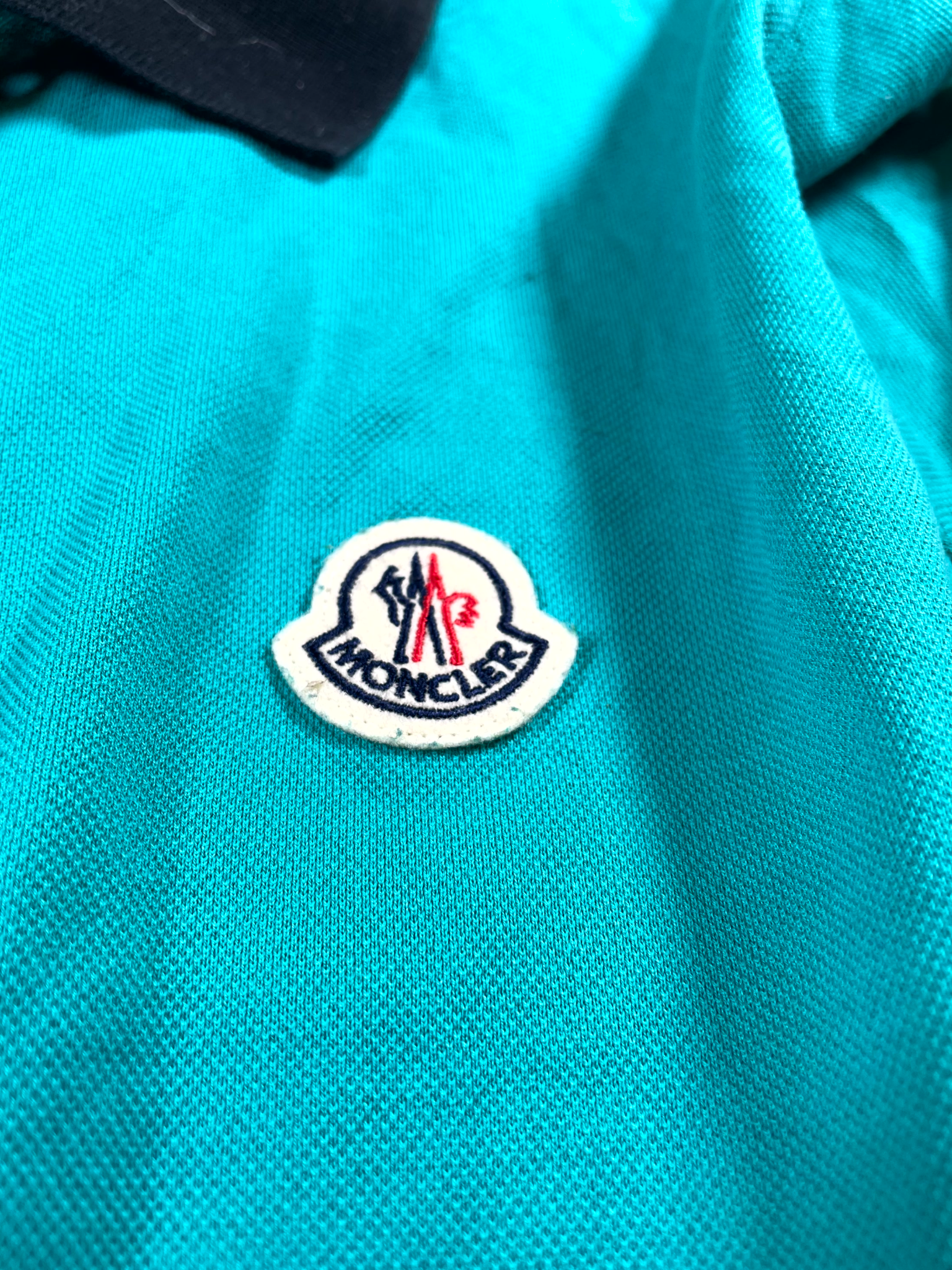 Moncler Collar Teal & Black Polo