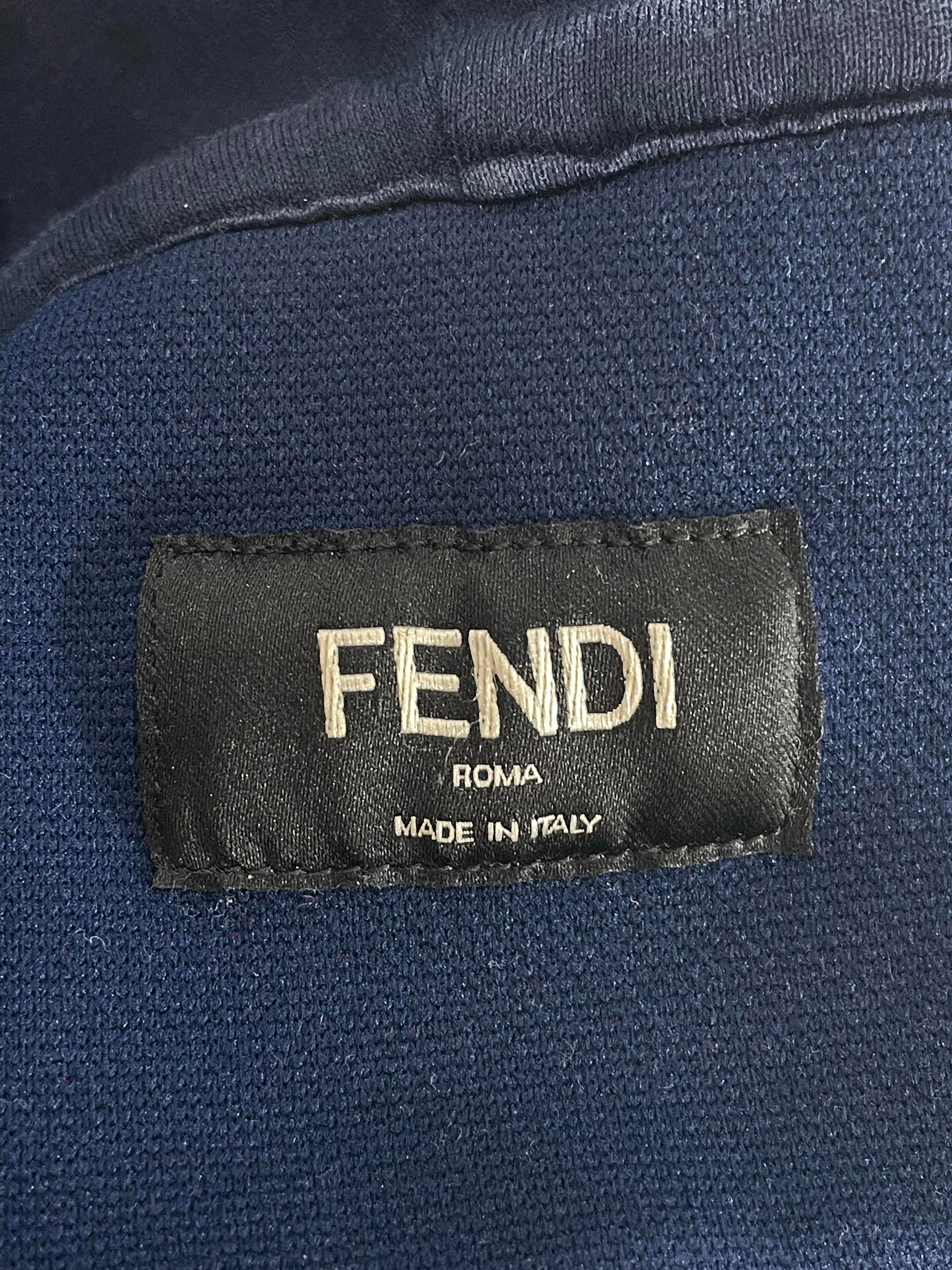 Fendi Logo Navy & Red Hoodie