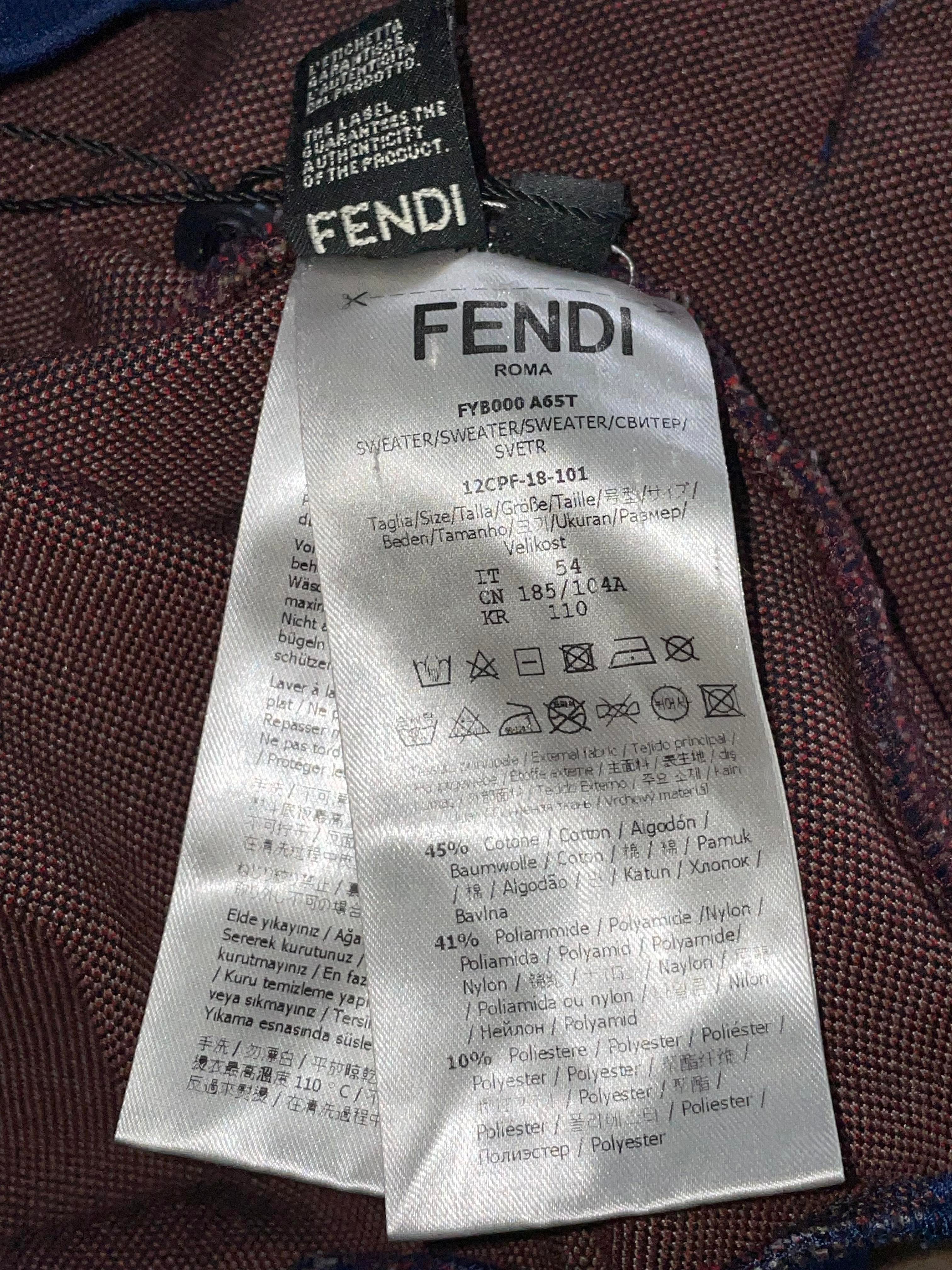 Fendi Logo Navy & Red Hoodie