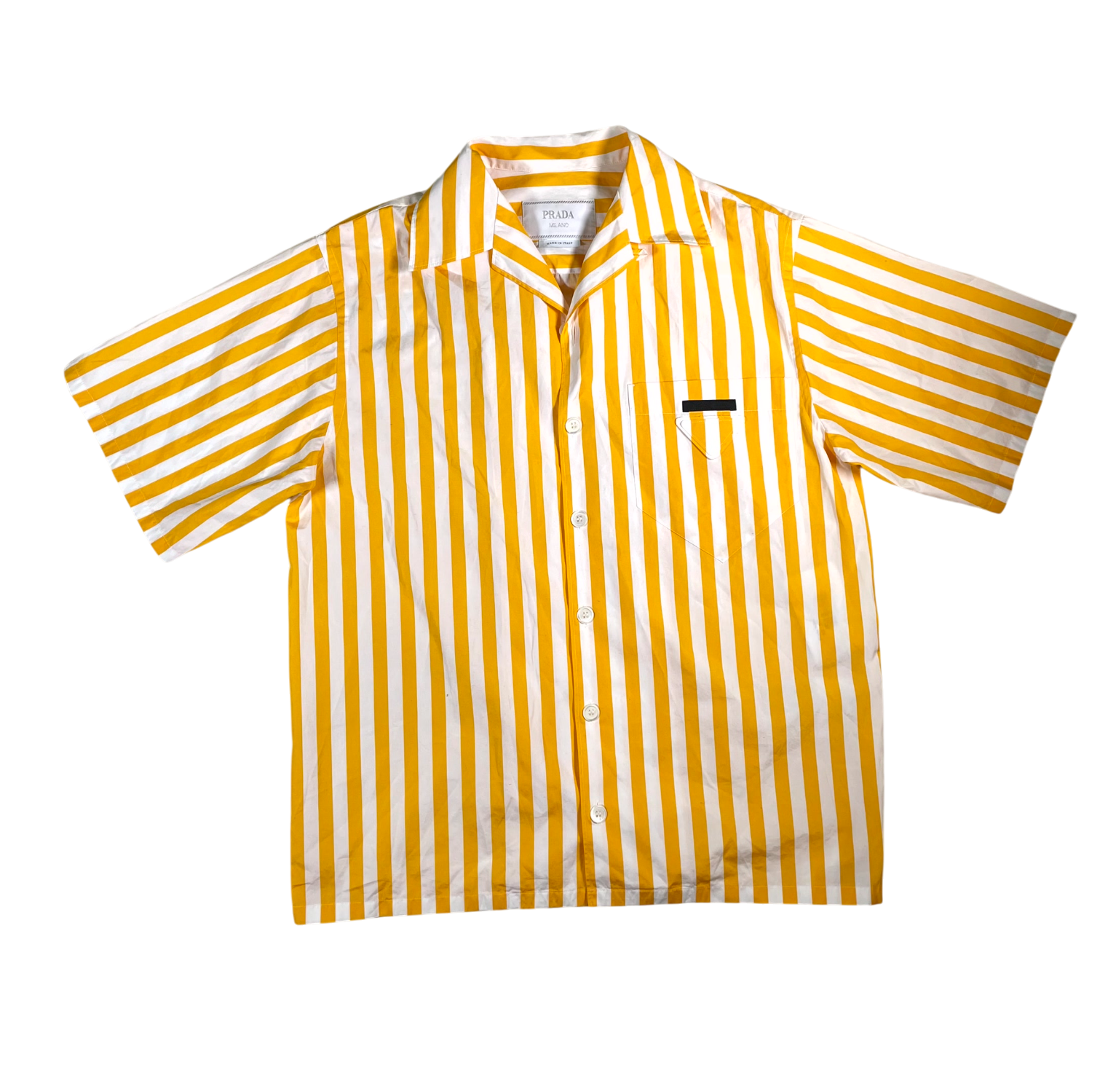 Prada Button Up Yellow Stripe Shirt