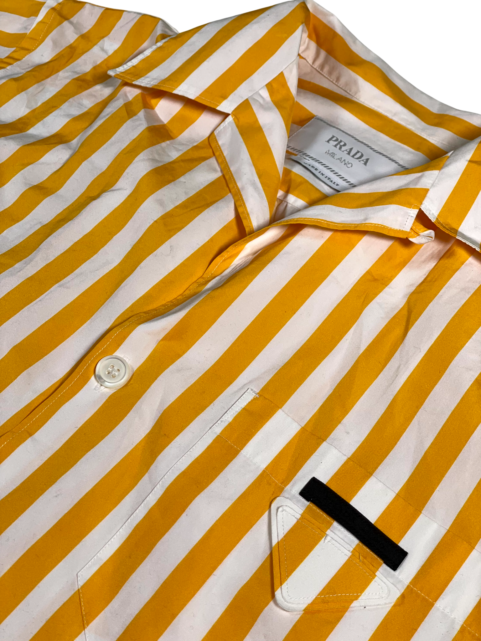 Prada Button Up Yellow Stripe Shirt