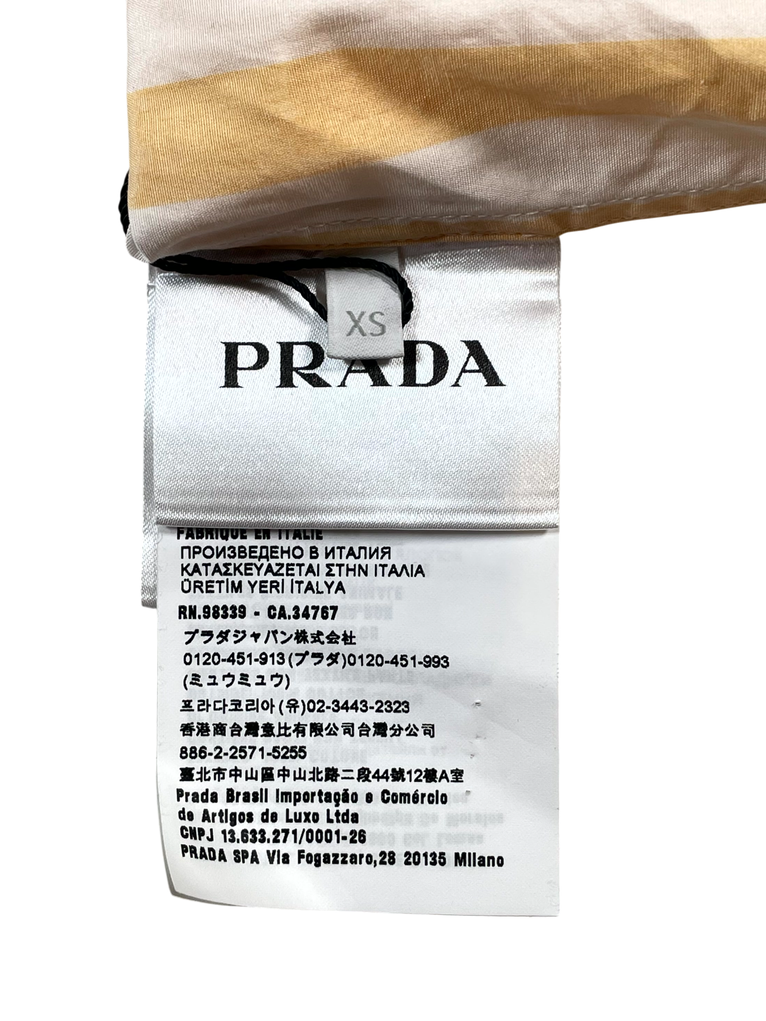 Prada Button Up Yellow Stripe Shirt