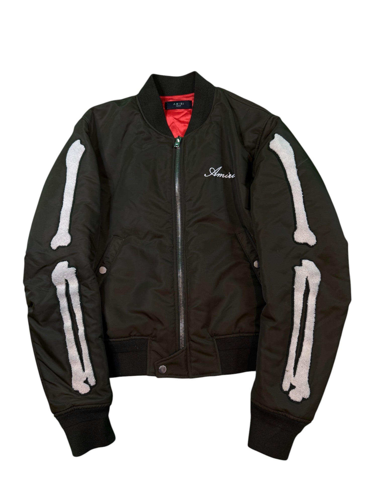 Amiri "Bone" Olive Bomber Jacket