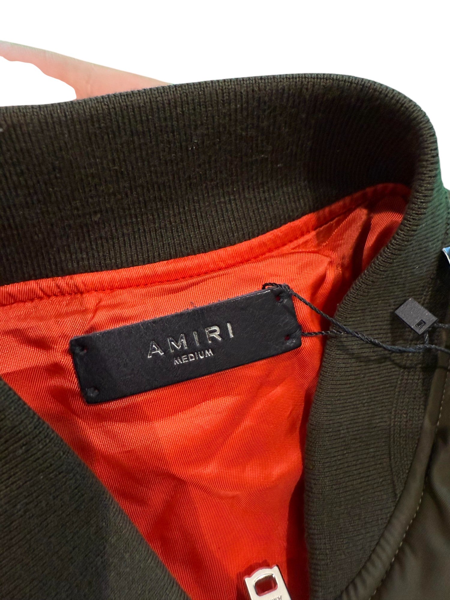 Amiri "Bone" Olive Bomber Jacket