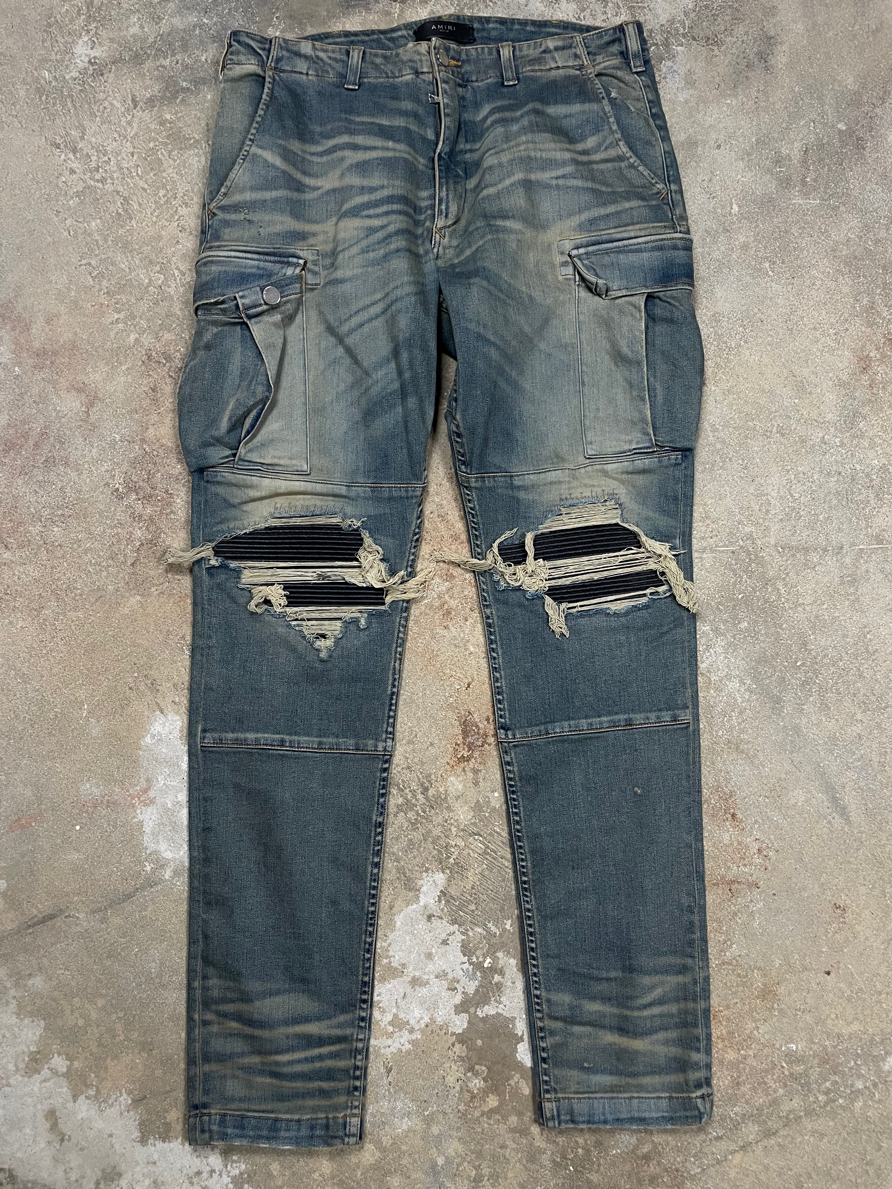 Amiri Cargos Vintage Wash Black Patch Jeans