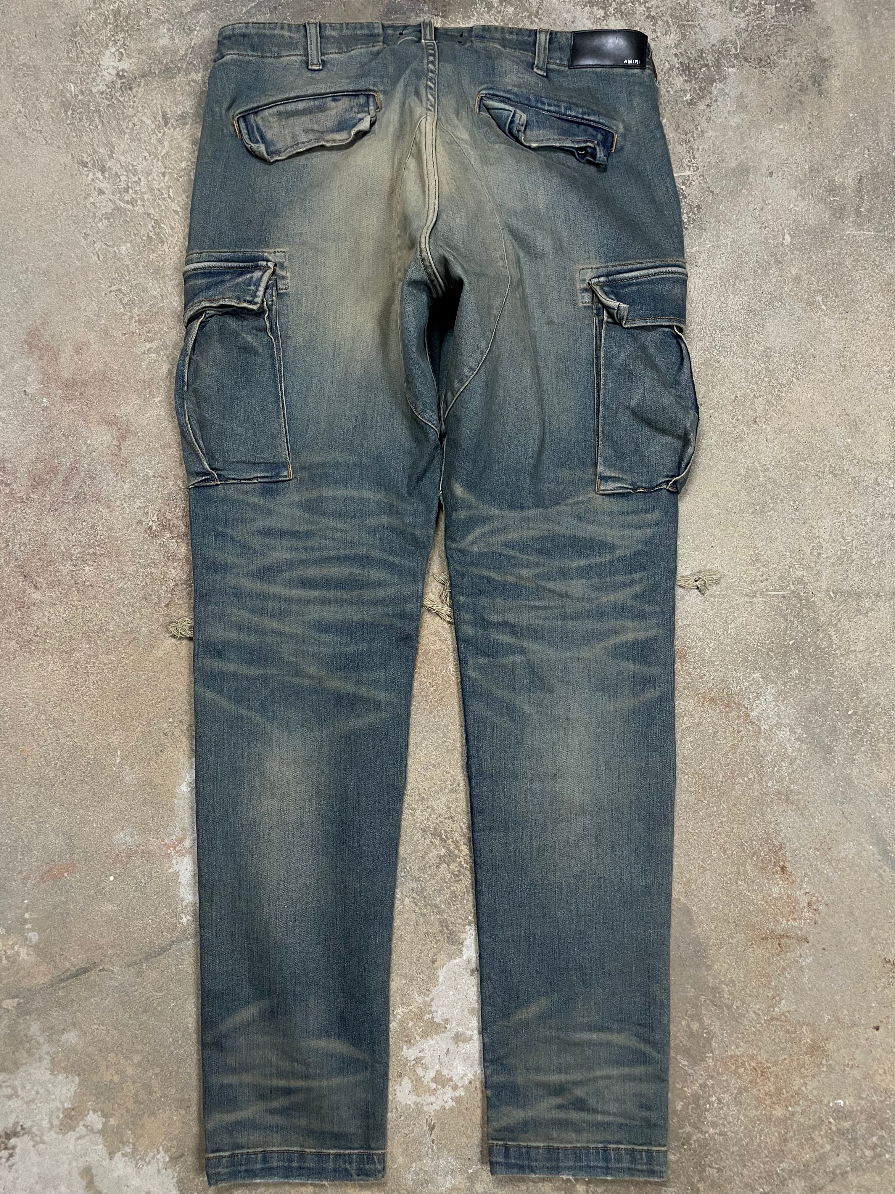 Amiri Cargos Vintage Wash Black Patch Jeans