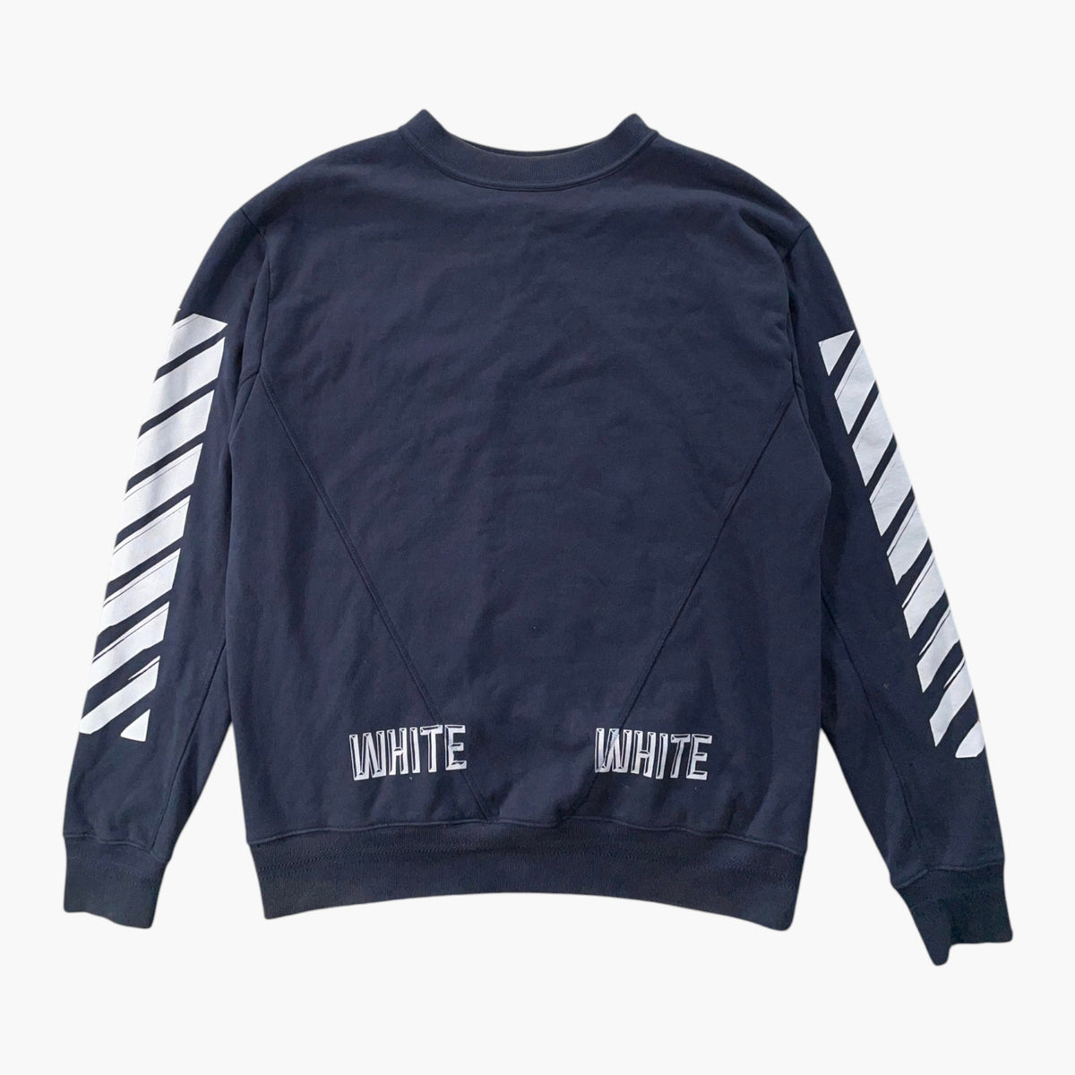 Off White Navy & White Crewneck