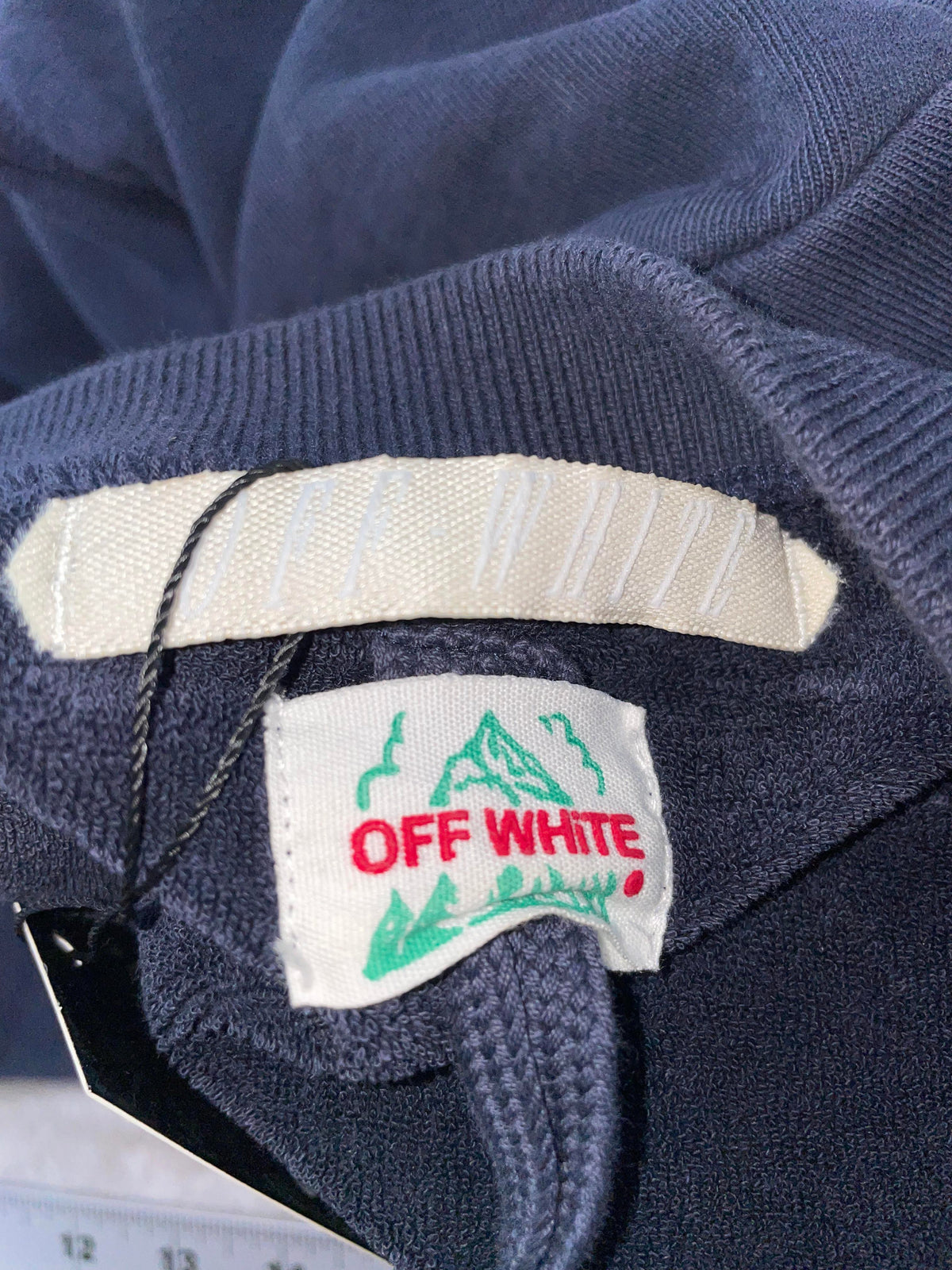 Off White Navy & White Crewneck