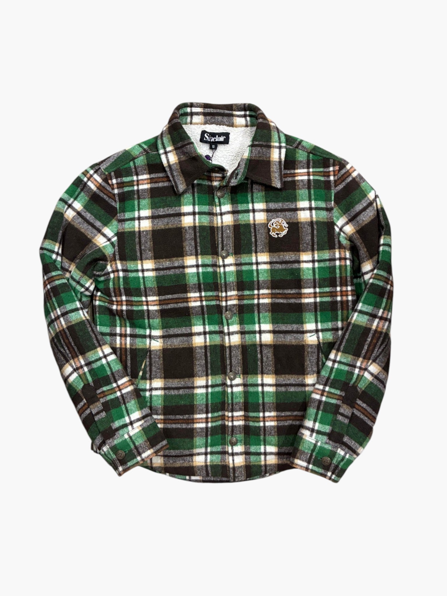 Sinclair Arc Logo Flannel Green Plaid