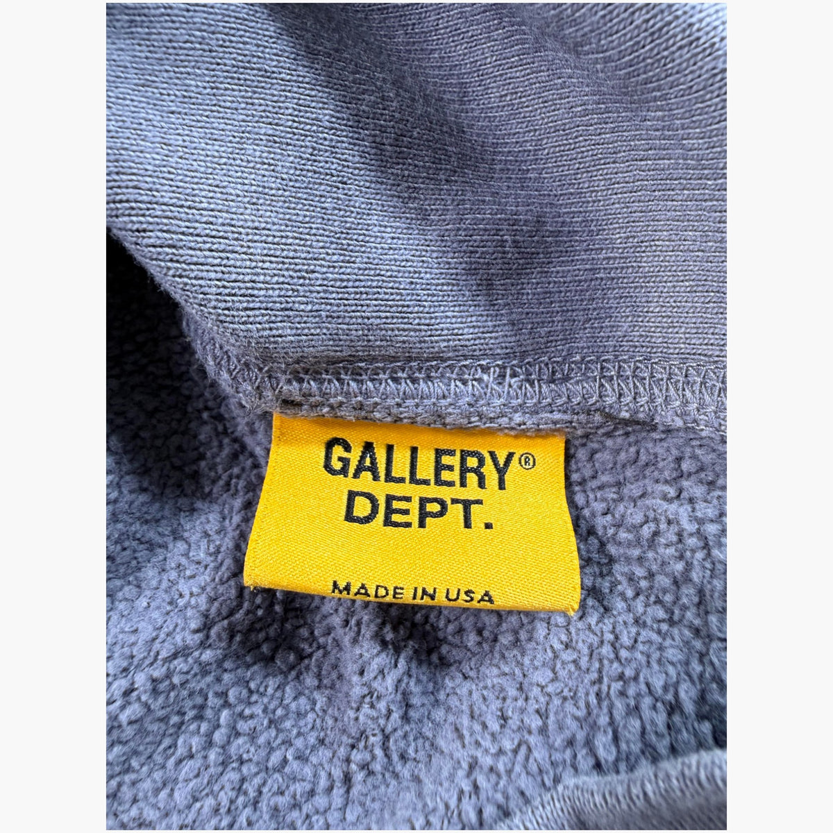Gallery Dept Cream French Logo Blue Hoodie