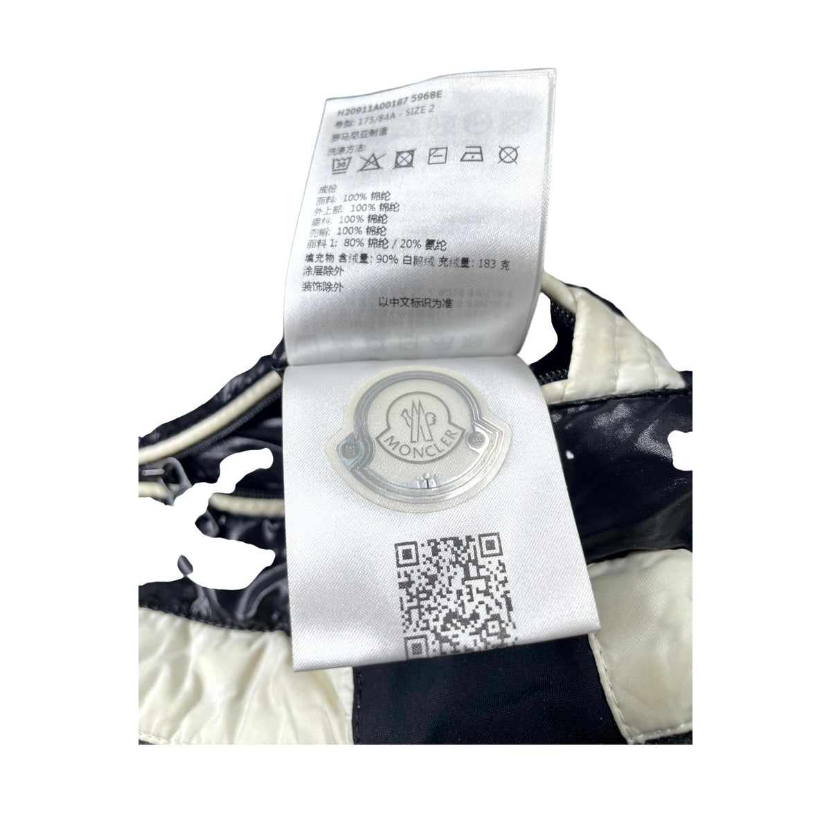 Moncler "Iwaki" Short Down White & Black Jacket