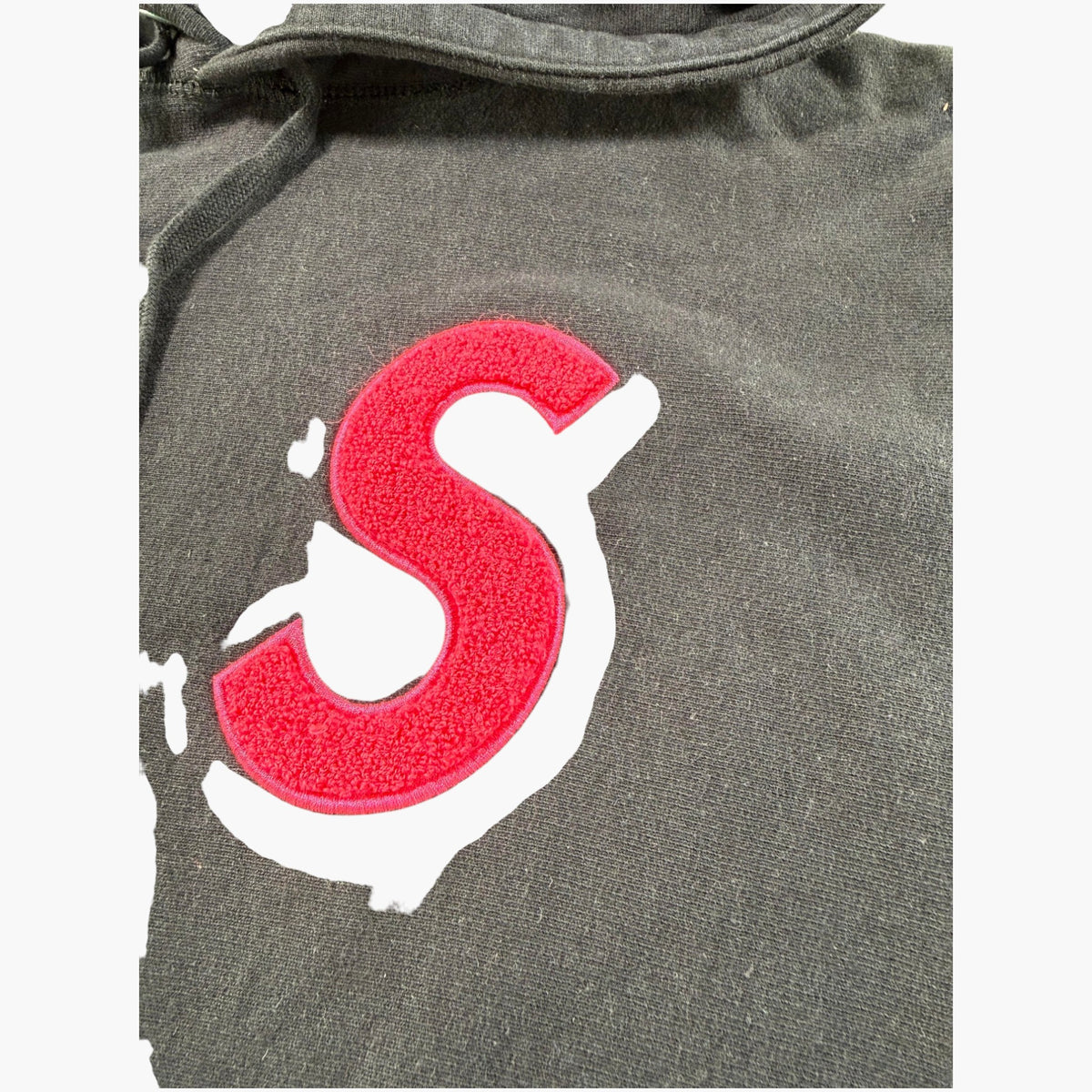 Supreme Pink S LoGo Black Hoodie
