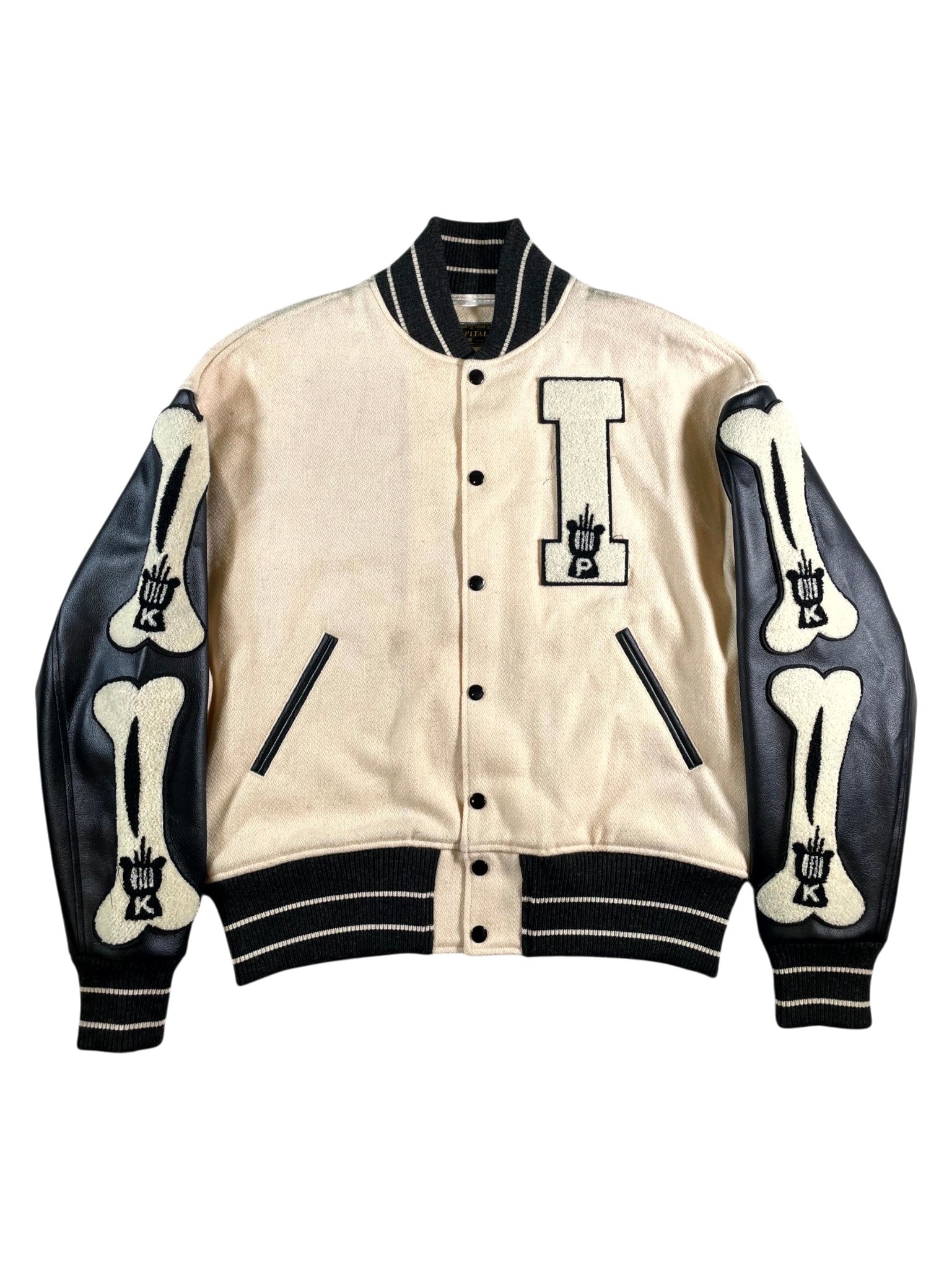 Kapital Bone "Varsity" Cream & Black Jacket