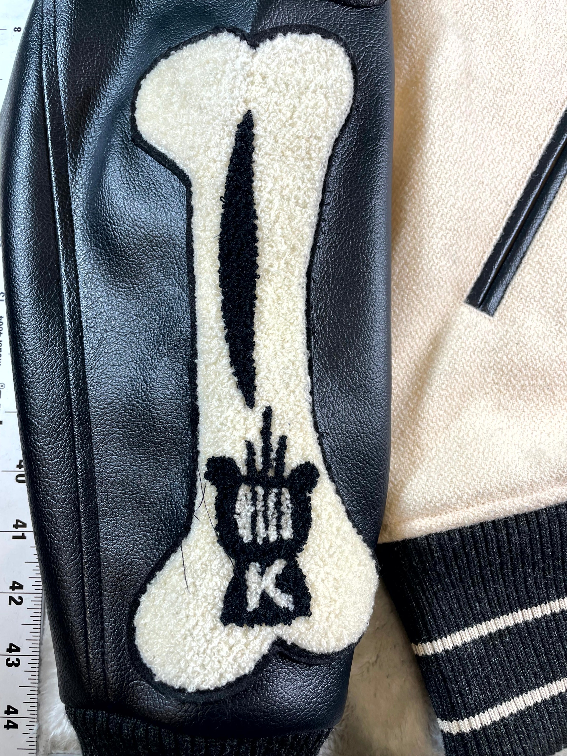 Kapital Bone "Varsity" Cream & Black Jacket