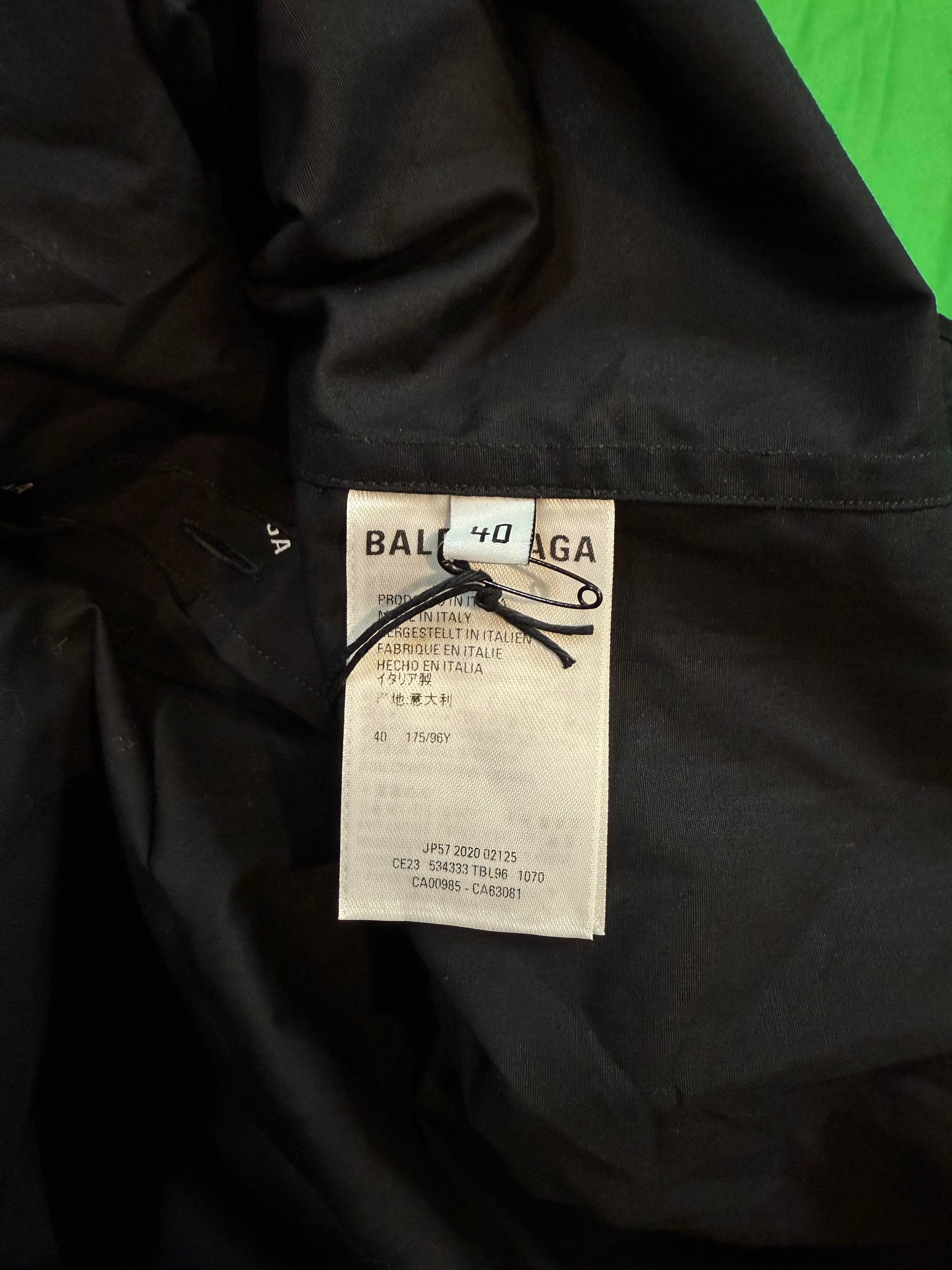 Balenciaga All Over Multi Logo Black Button Up Shirt