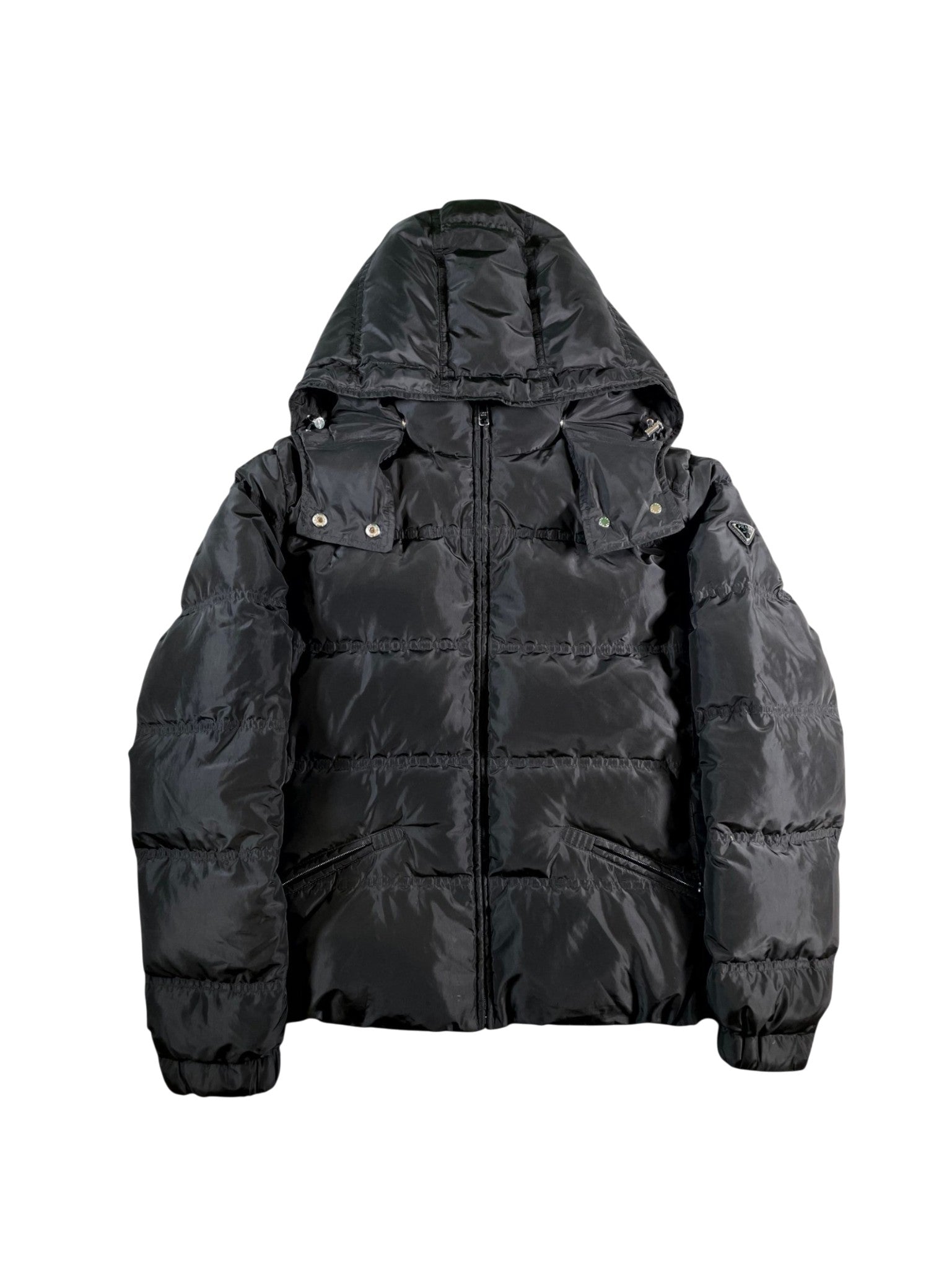 Prada "Plaque" (Women's) Black Puffer Jacket