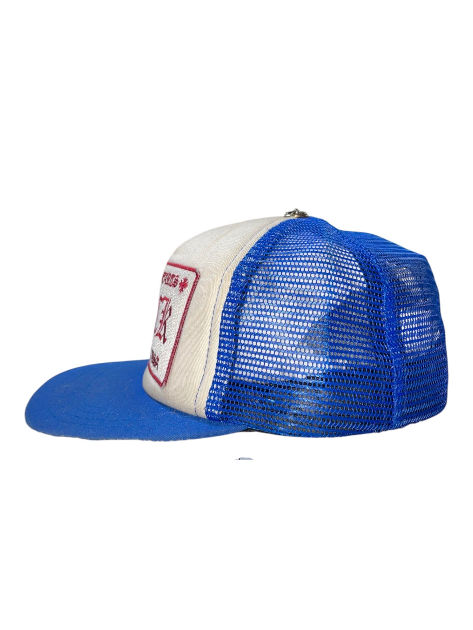 Chrome Hearts "F**k" White & Blue Trucker Hat