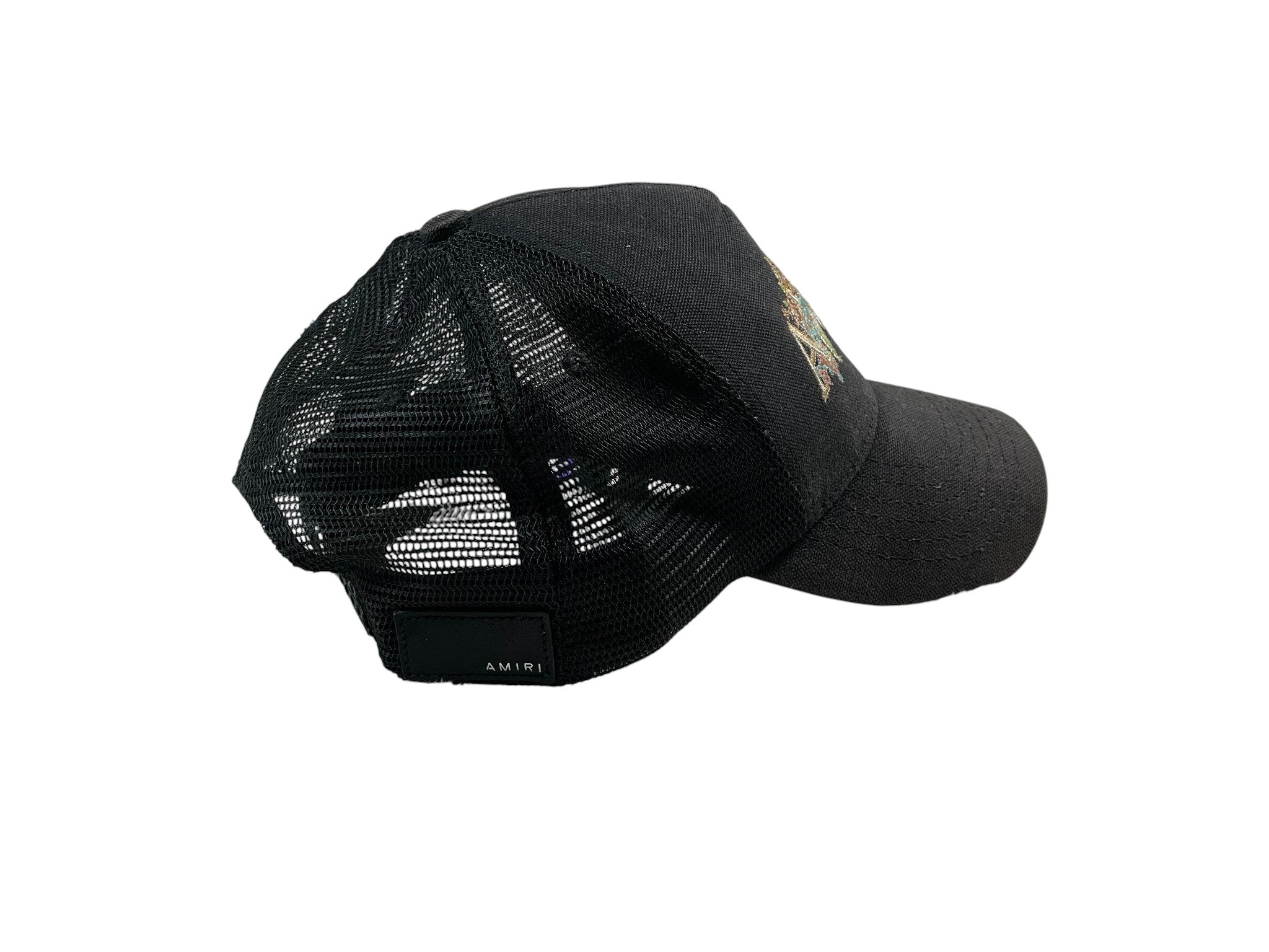 Amiri Embroidered Floral Logo Black Hat