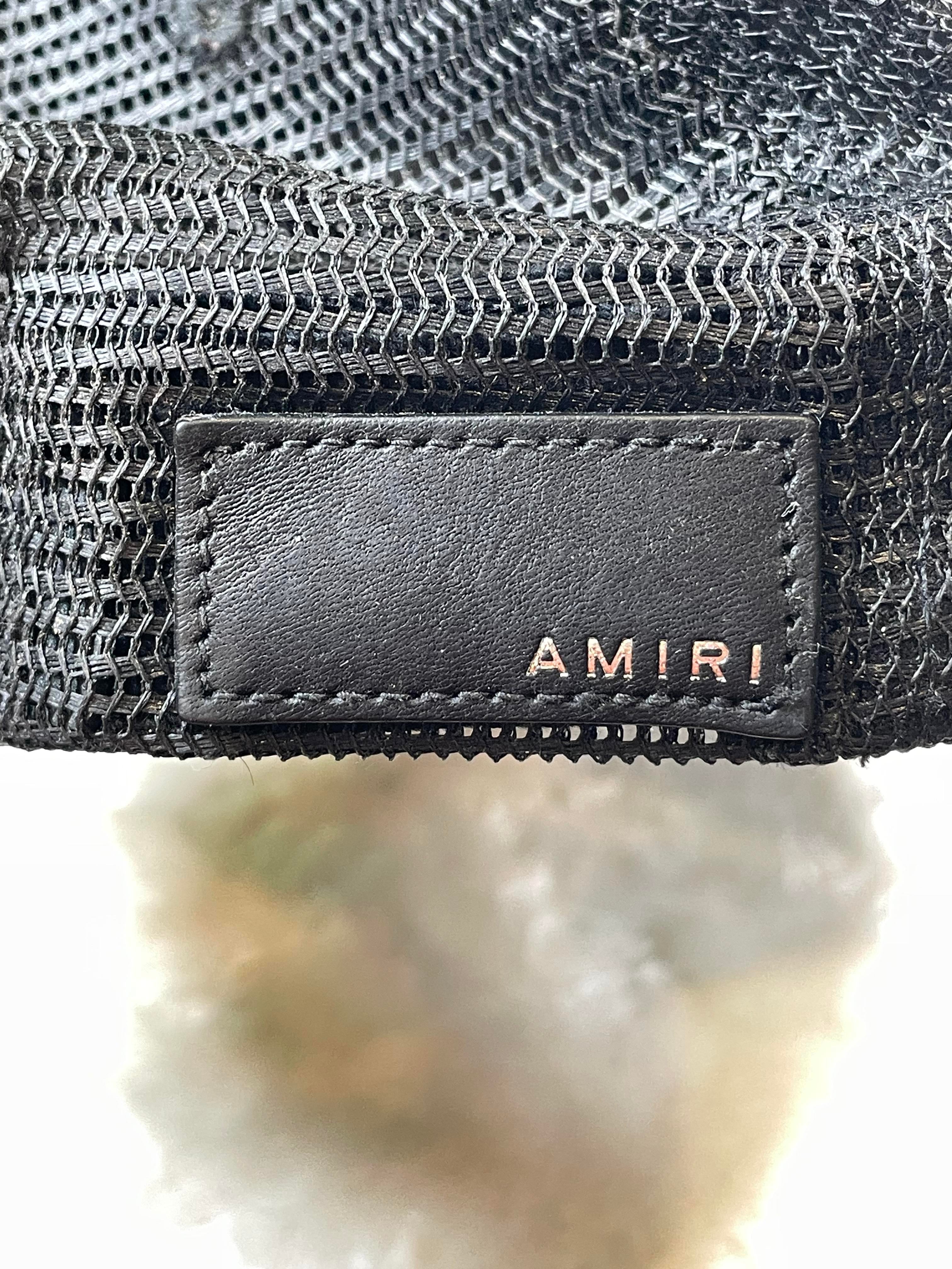 Amiri Embroidered Floral Logo Black Hat