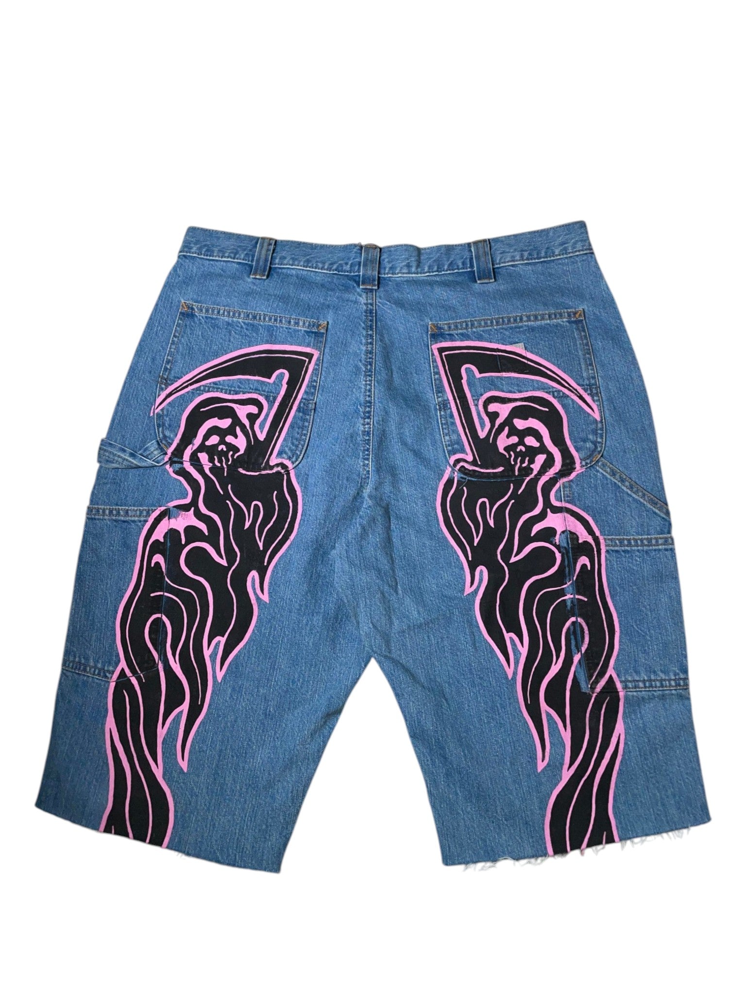 Warren Lotas Light Wash Pink Jean Shorts