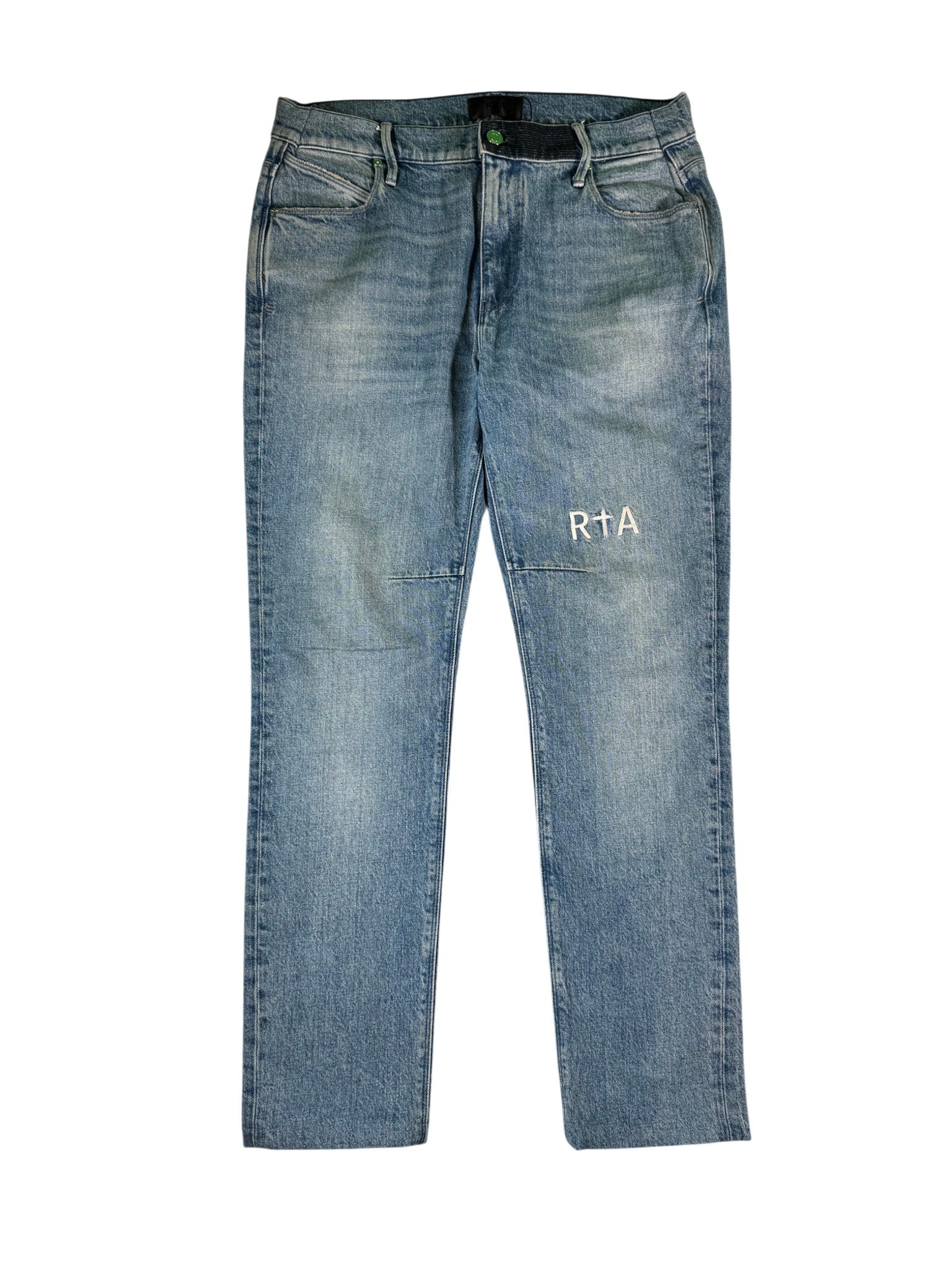 RTA Embroidered Logo Light Wash Jeans