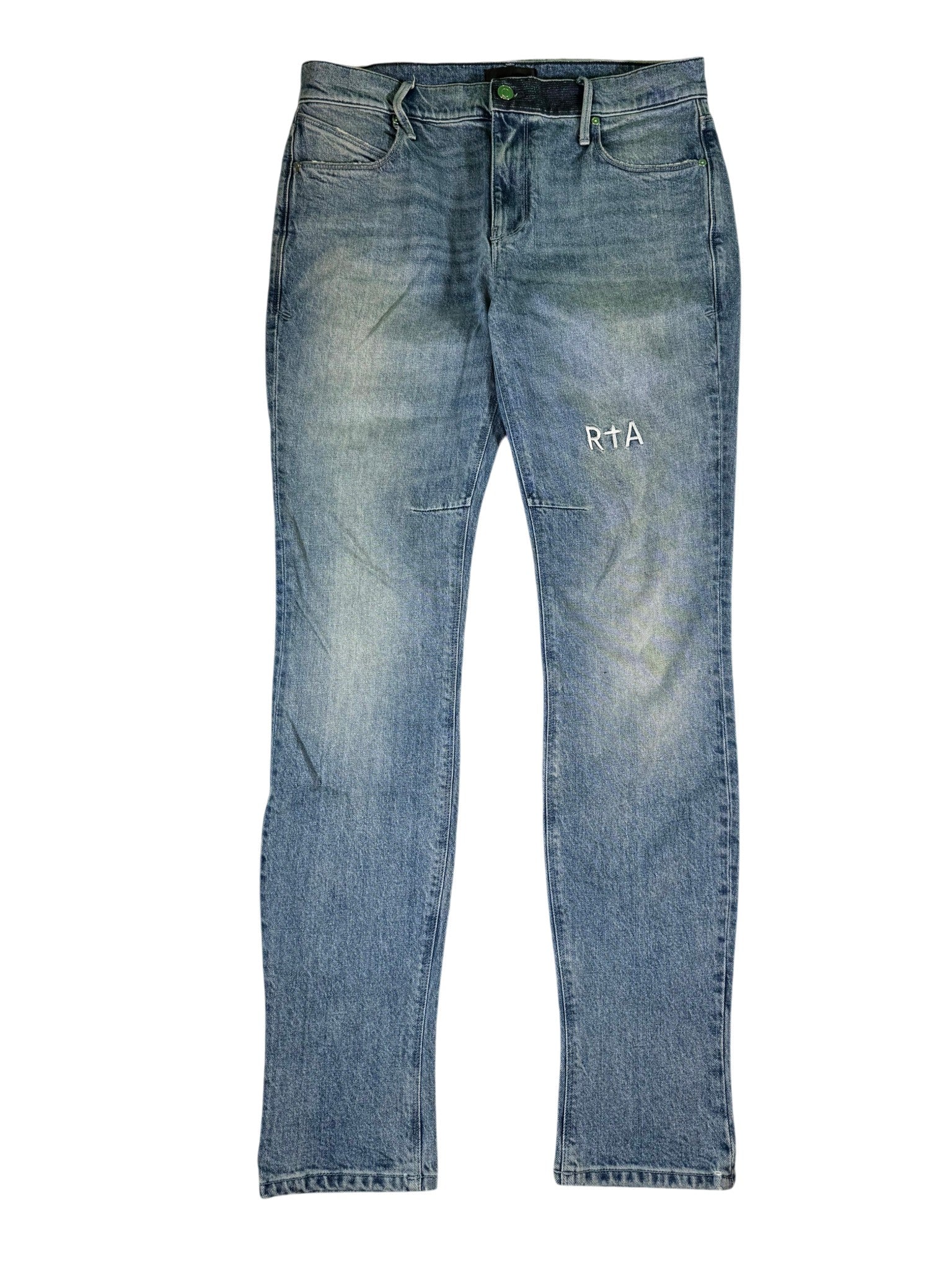 RTA Embroidered Logo Plain Light Wash Jeans