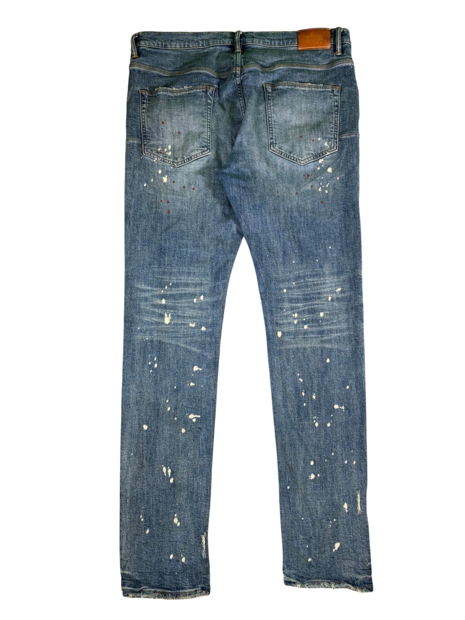 Purple Brand Splatter Dark Wash Jeans