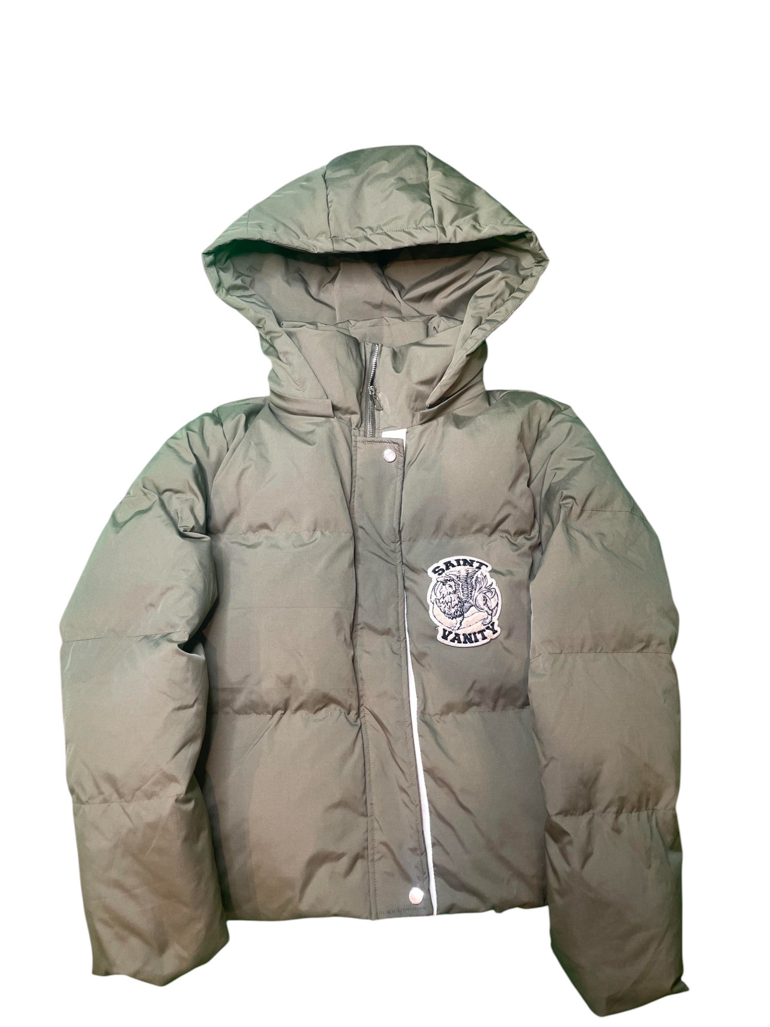 Saint Vanity Olive Puffer Coat